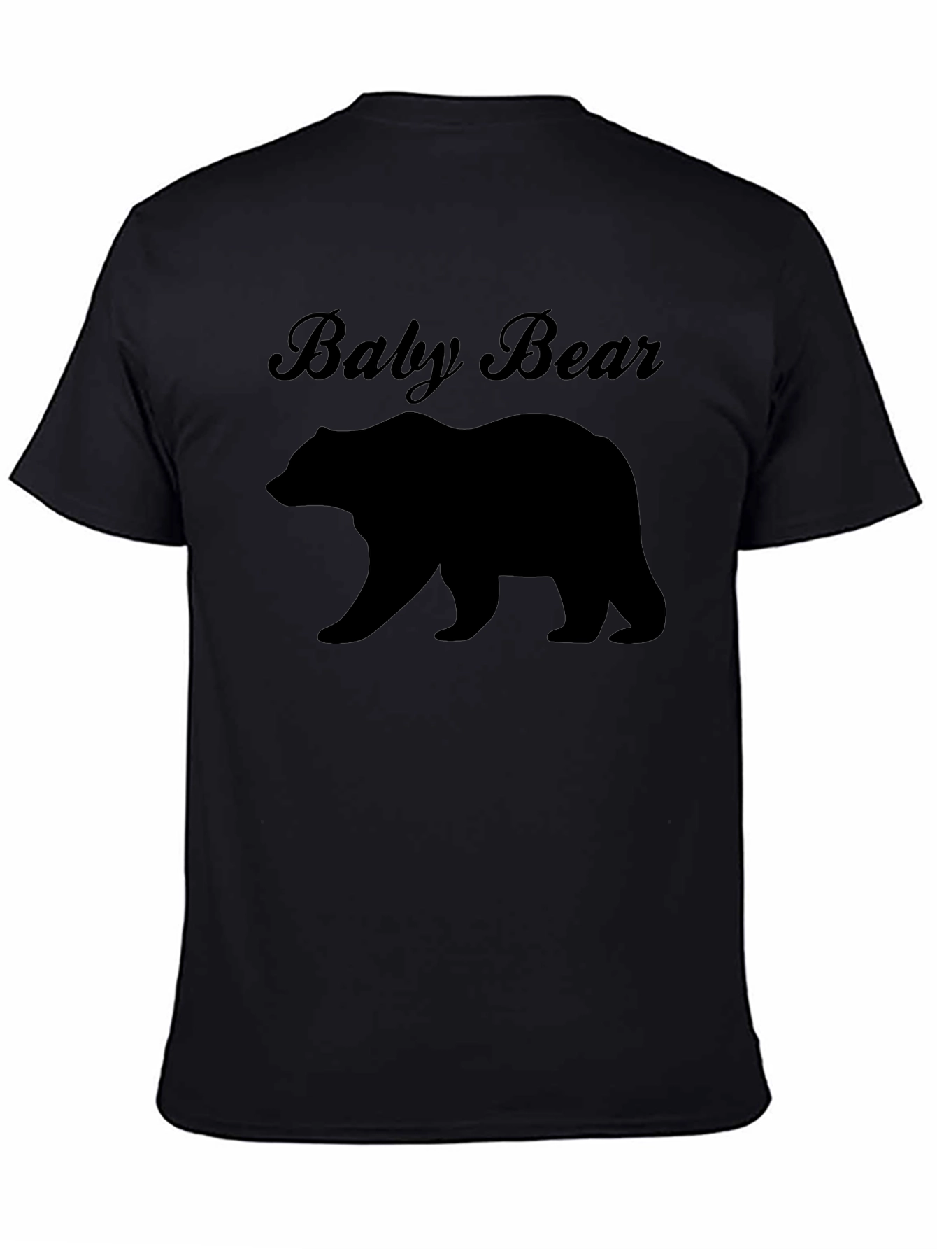 Black Baby Bear Graphic Tee - Black Unisex T-Shirt view 4