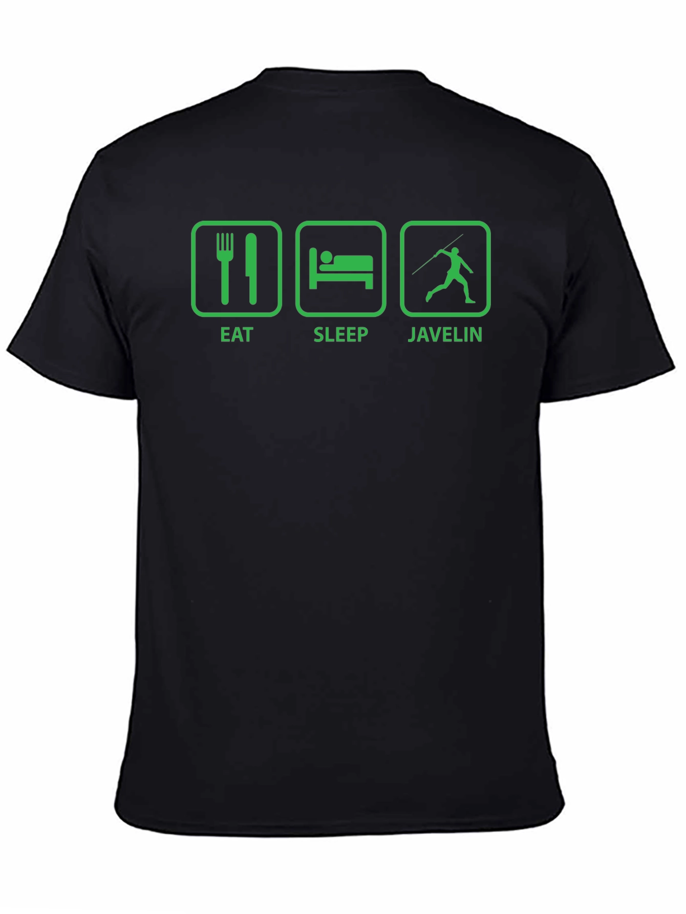 Black Eat Sleep Javelin Black T-Shirt - Throwing Sports Tee view 4
