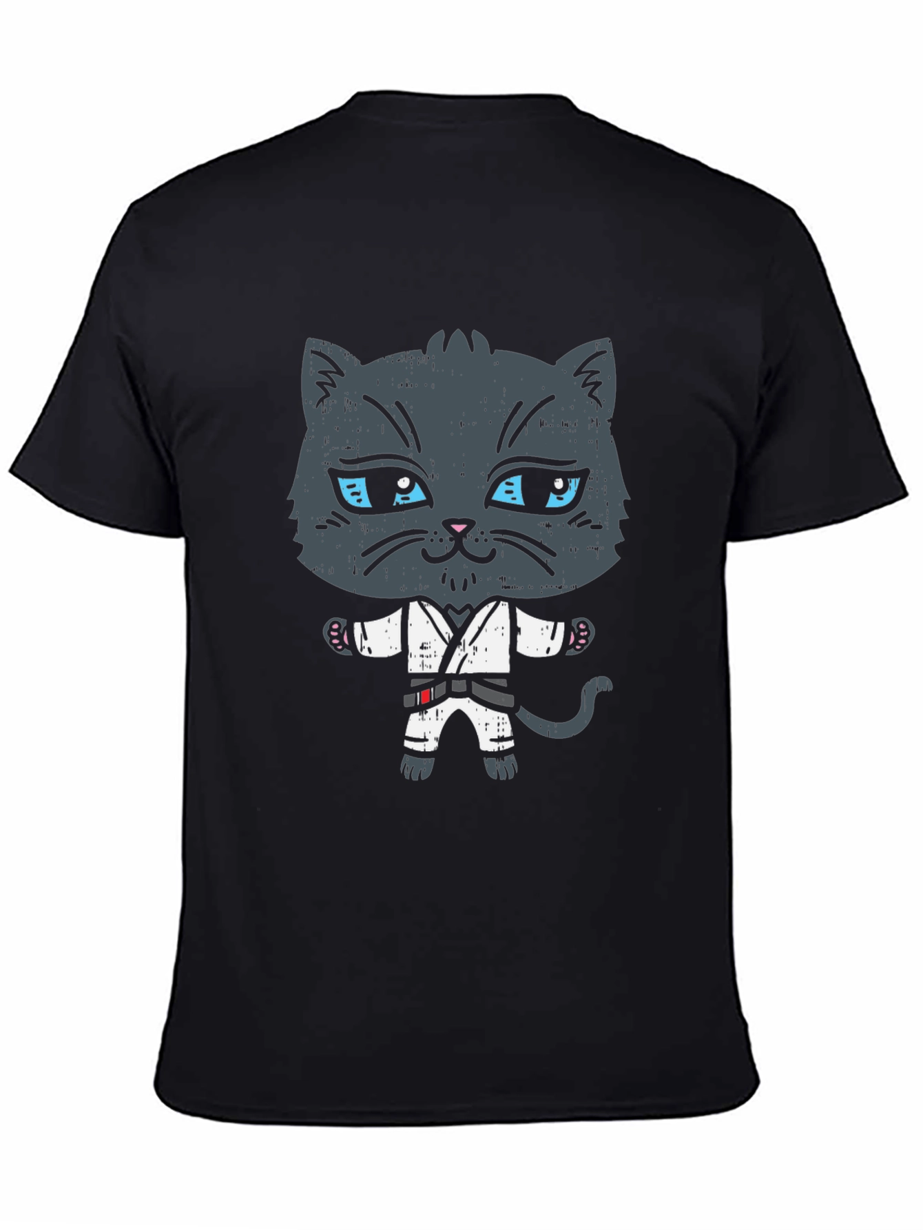 Black Karate Cat T-Shirt - Martial Arts Kitten Tee view 4