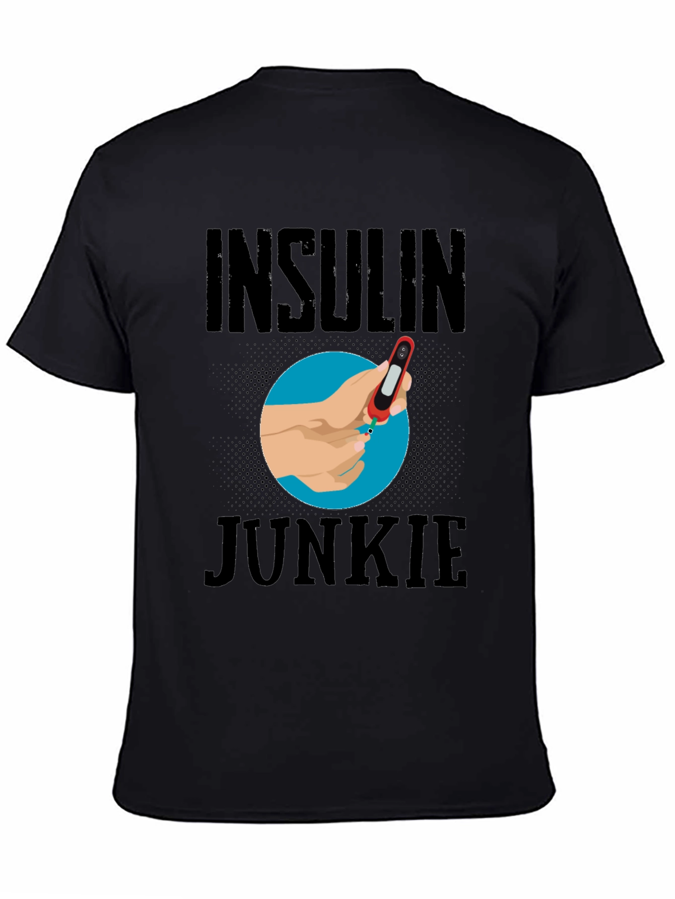 Black Insulin Junkie Graphic T-Shirt view 4