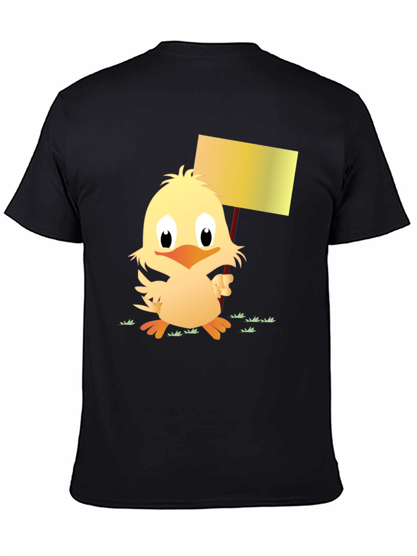 Black Cute Chick Holding Sign Black T-Shirt view 4