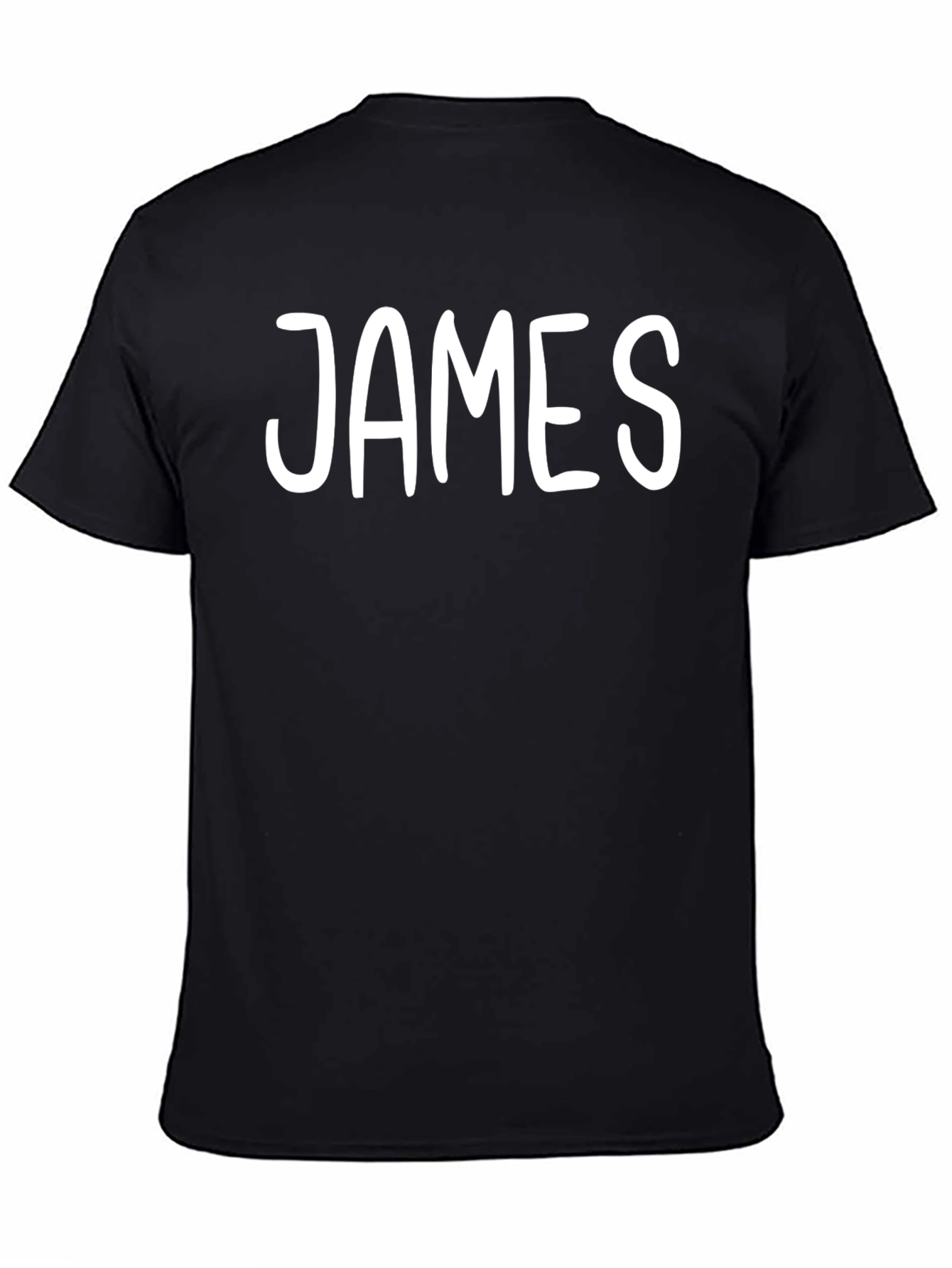 Black Personalized "JAMES" Black T-Shirt view 4