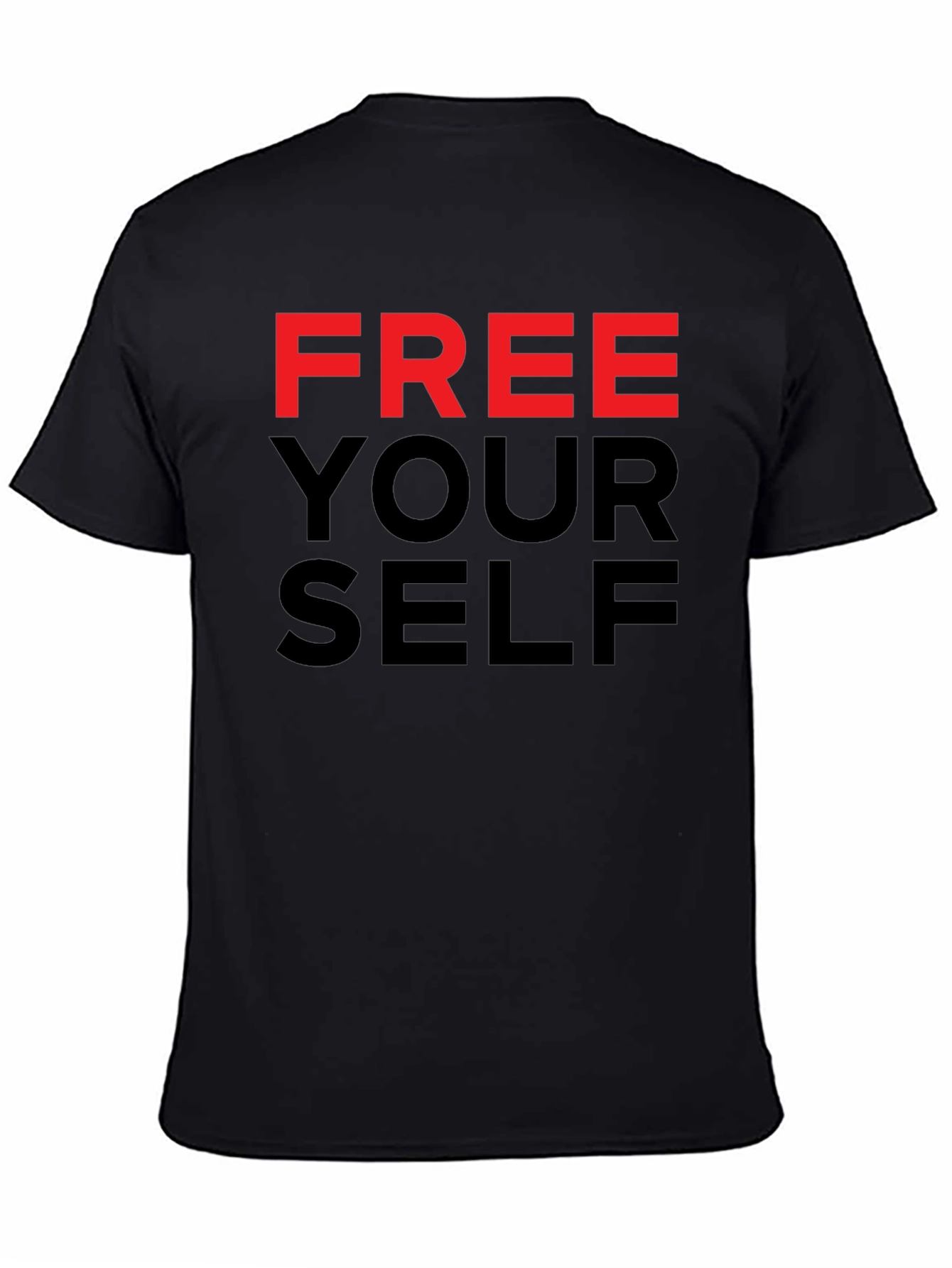 Black Free Yourself Graphic Tee - Bold Statement Shirt view 4