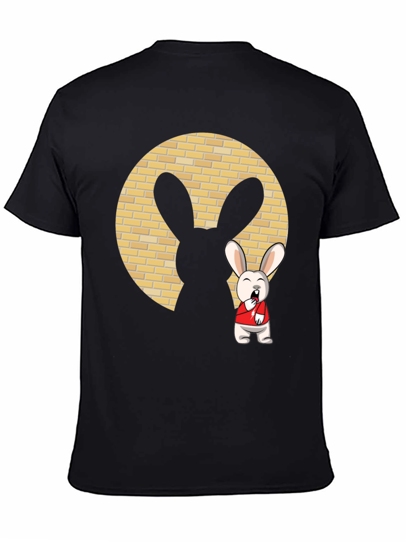 Black Cartoon Rabbit T-Shirt view 4