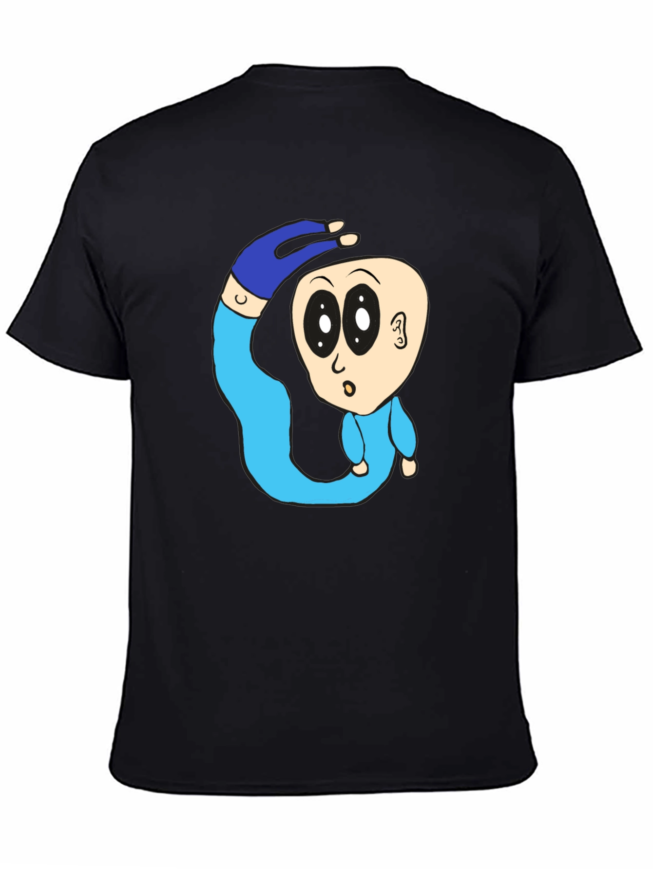 Black Cartoon Character Graphic Black T-Shirt view 4