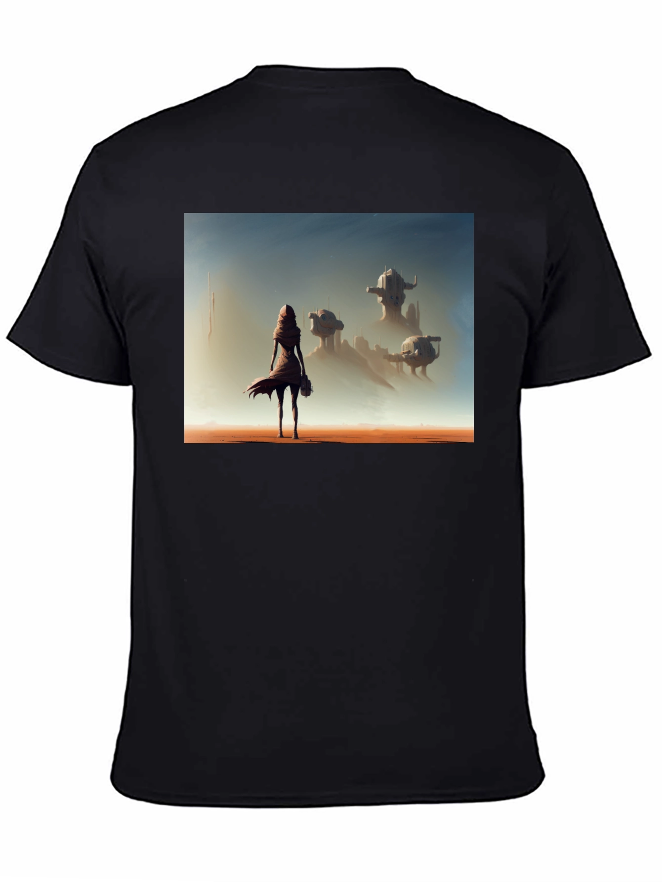 Black Sci-Fi Traveler Graphic T-Shirt view 4