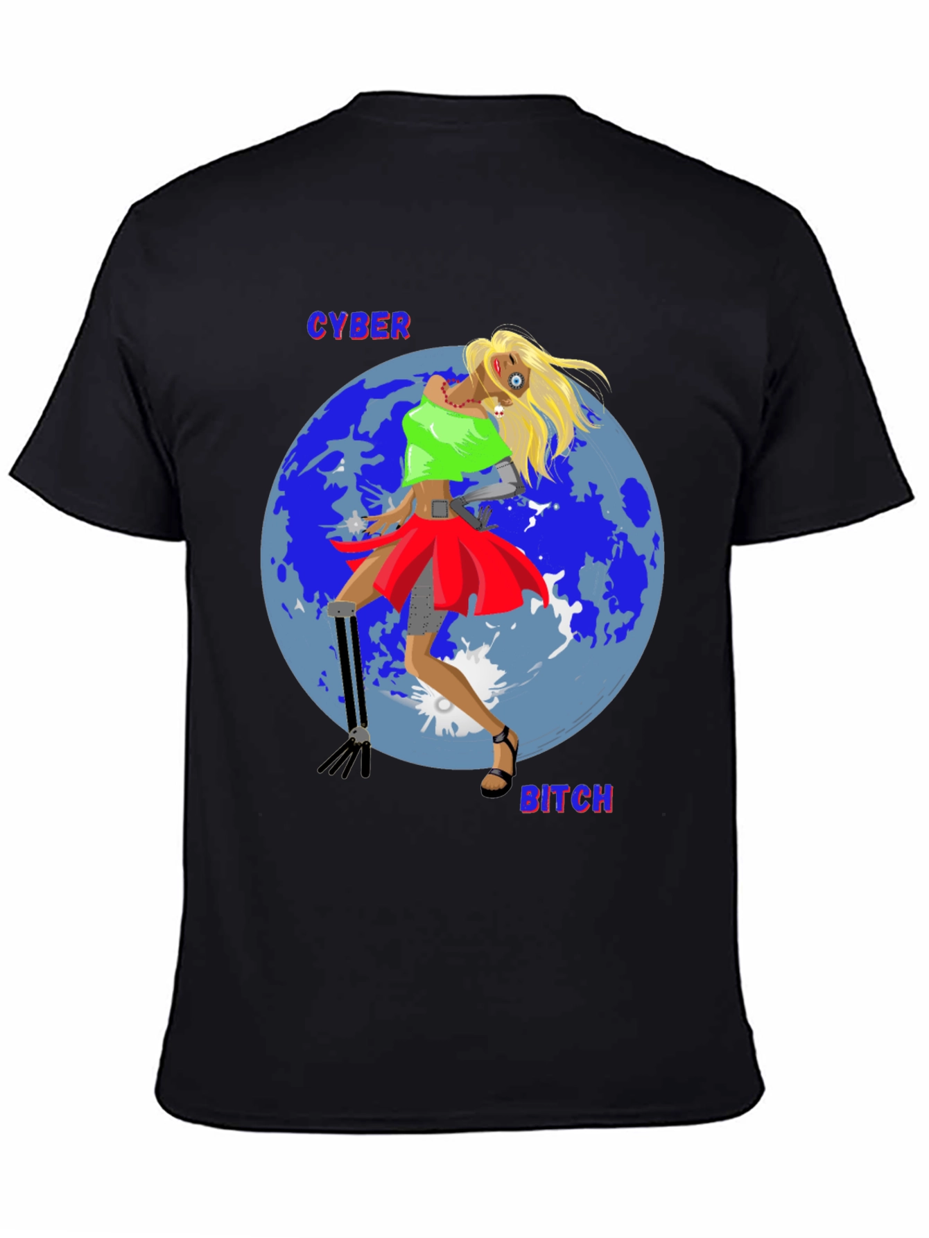 Black Cyber Bitch T-Shirt - Unique Graphic Tee view 4