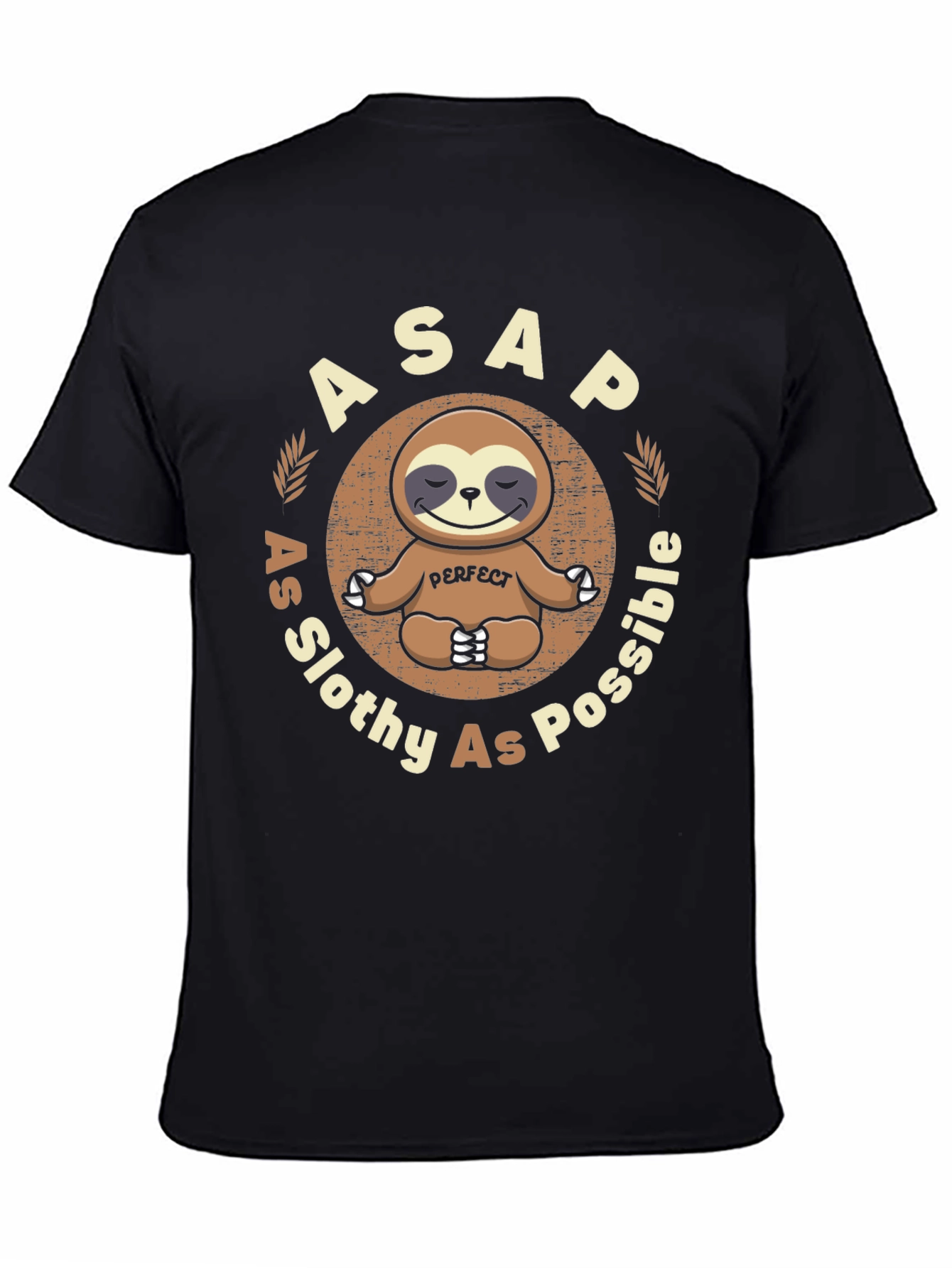 Black ASAP As Slothy As Possible T-Shirt view 4
