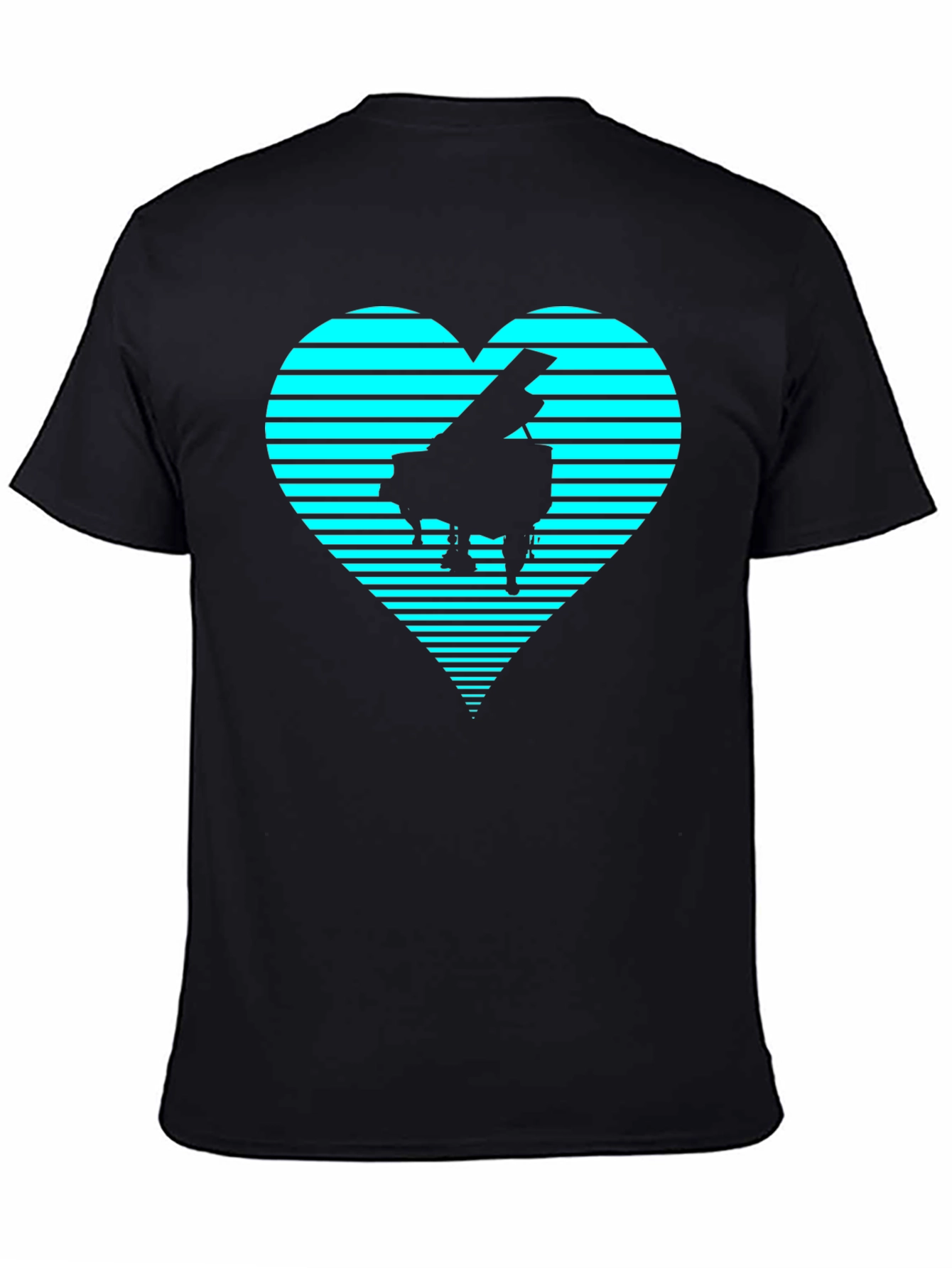 Black Piano Heartbeat T-Shirt - Music Lover Tee view 4