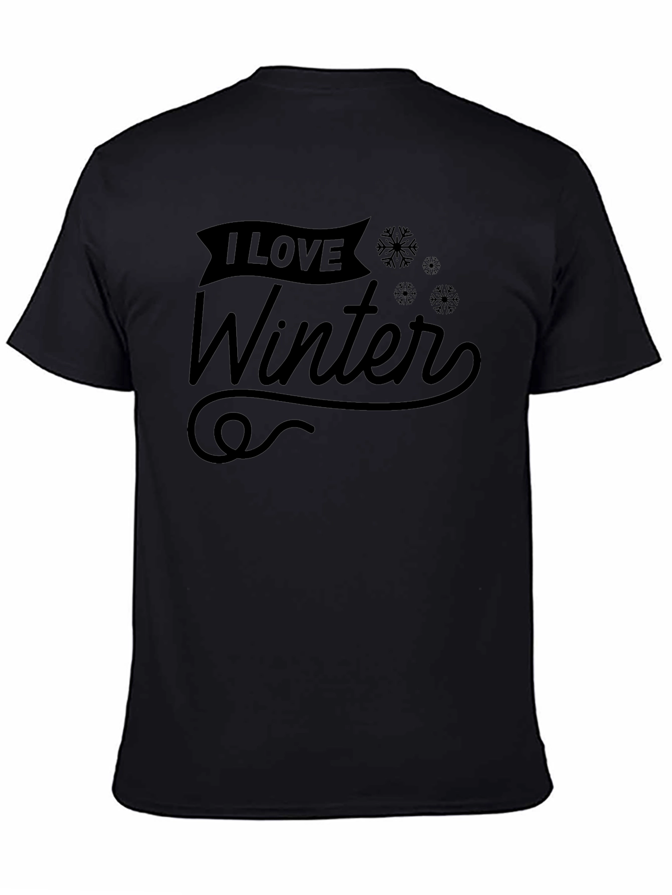 Black I Love Winter Graphic Tee - Stylish Holiday Apparel view 4