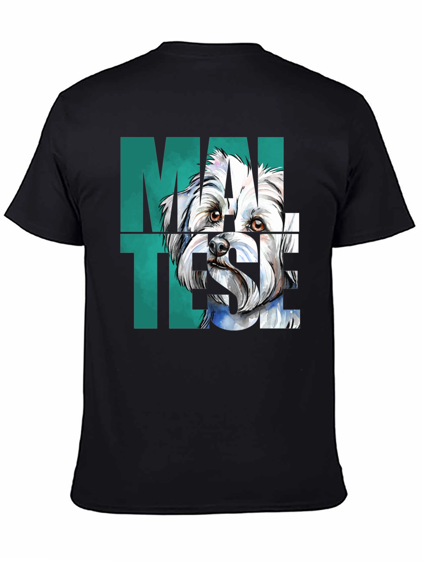 Black Maltese Dog Graphic Print T-Shirt - Cool Dog Lover Tee view 4