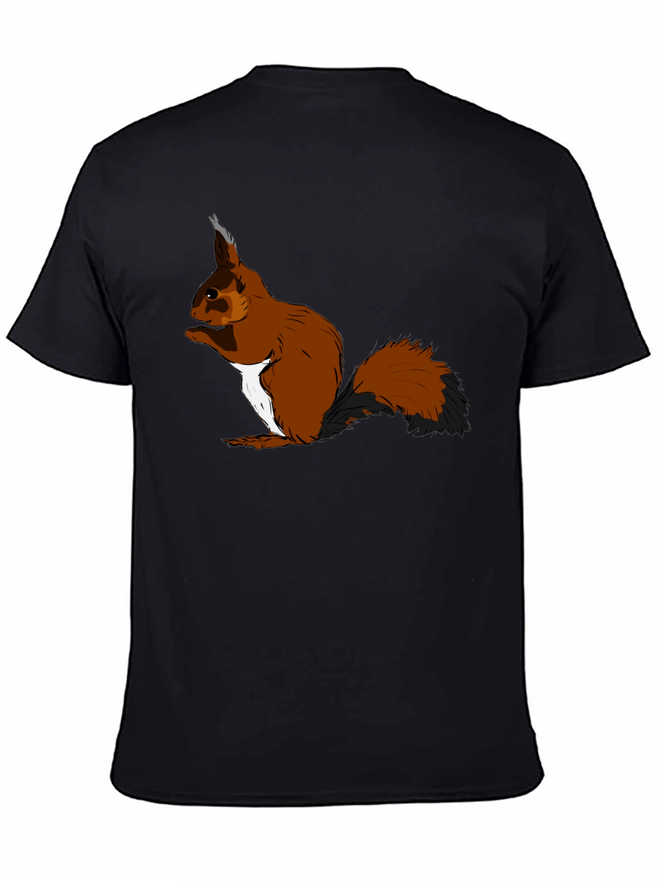 Black Squirrel Graphic T-Shirt - Black Cotton Tee view 4