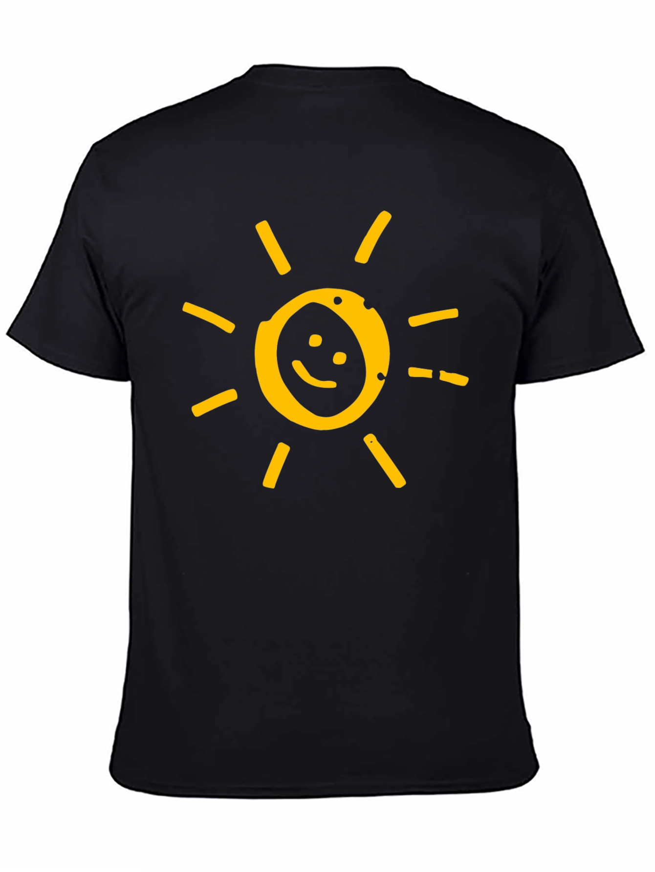 Black Smiley Sun Graphic Tee - Soft Cotton Blend view 4
