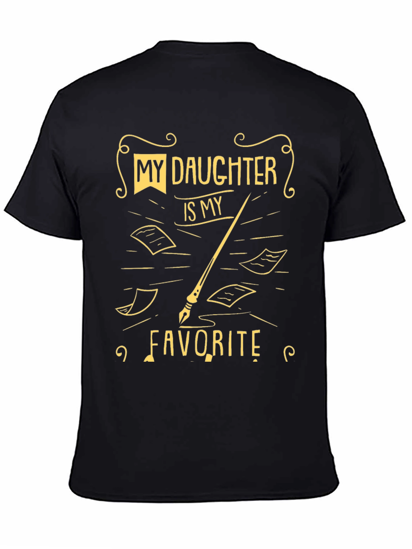 Black My Daughter is My Favorite Black T-Shirt view 4