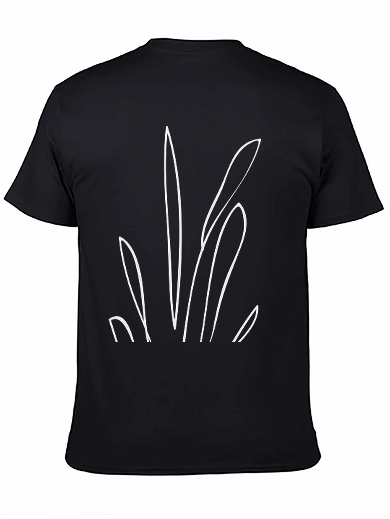 Black Minimalist Line Art Black T-Shirt view 4