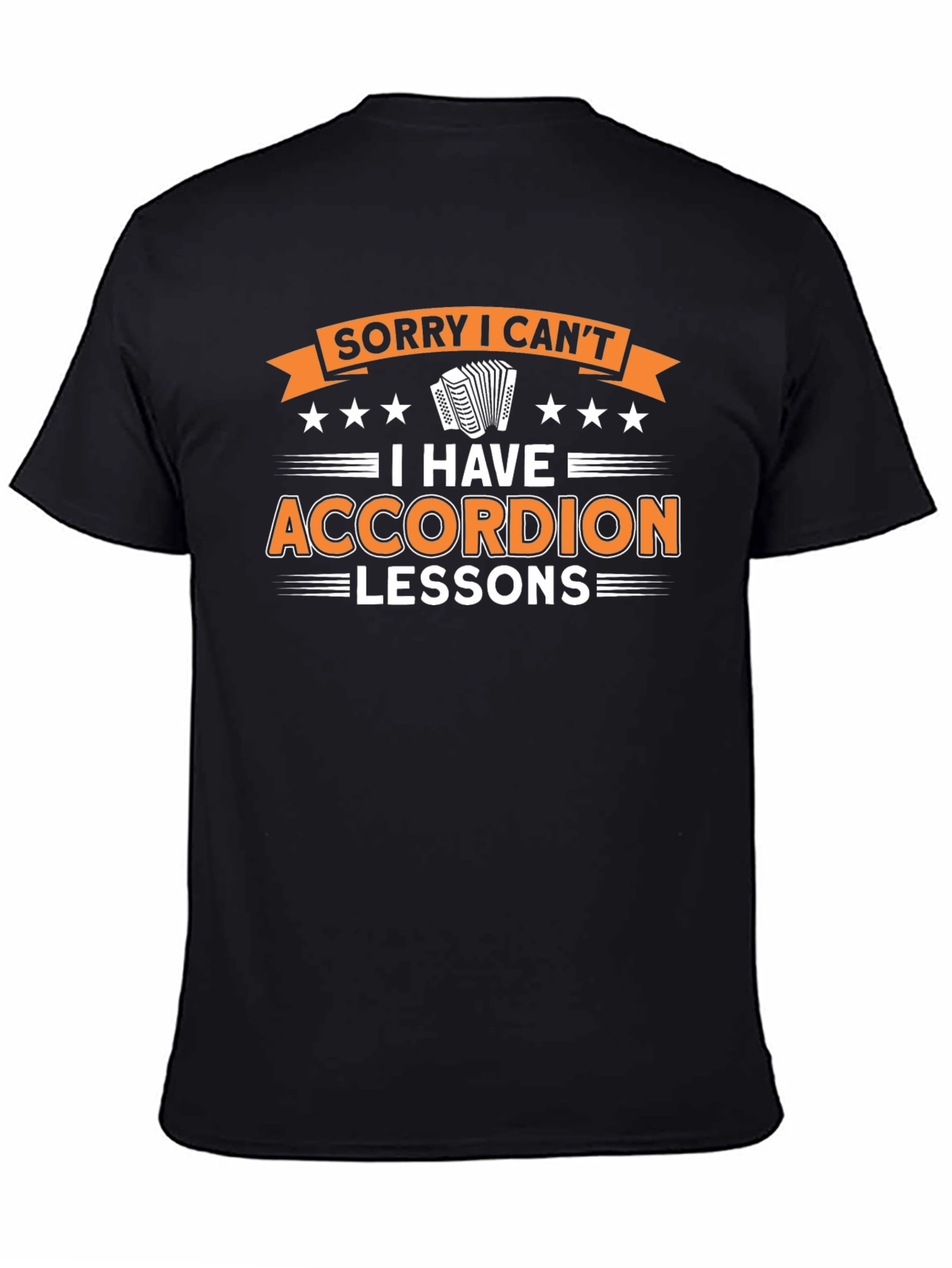Black Funny Accordion Lessons Graphic T-Shirt view 4