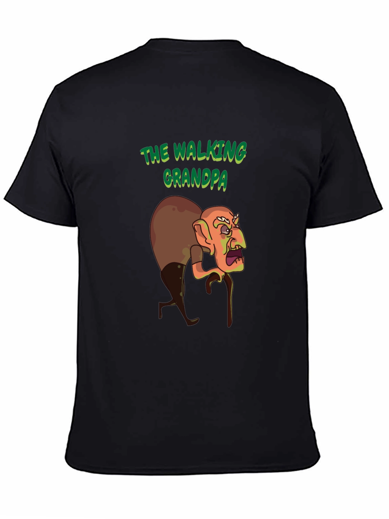 Black The Walking Grandpa Graphic T-Shirt view 4