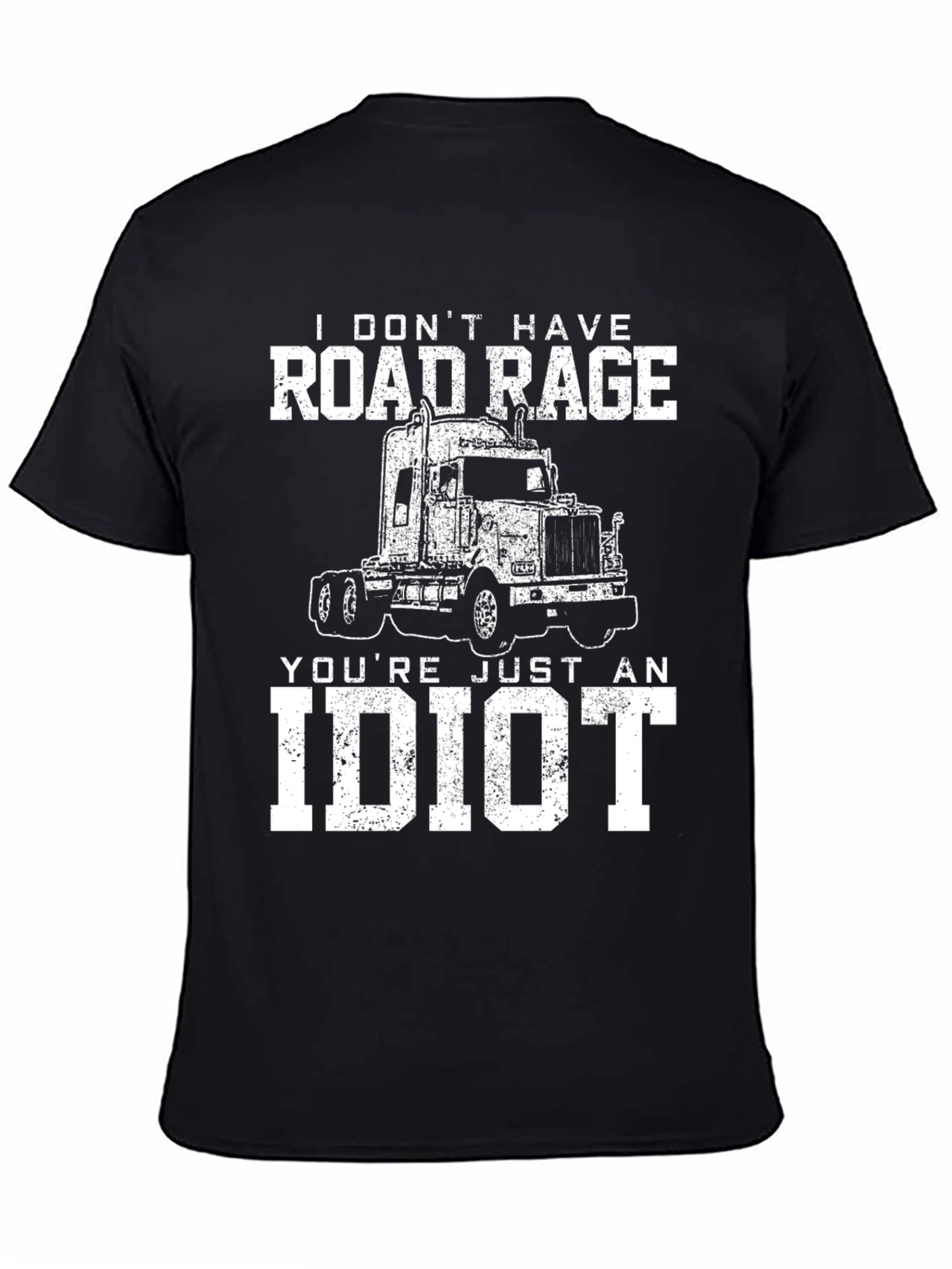 Black Road Rage Trucker Graphic Tee - Black Cotton Blend view 4