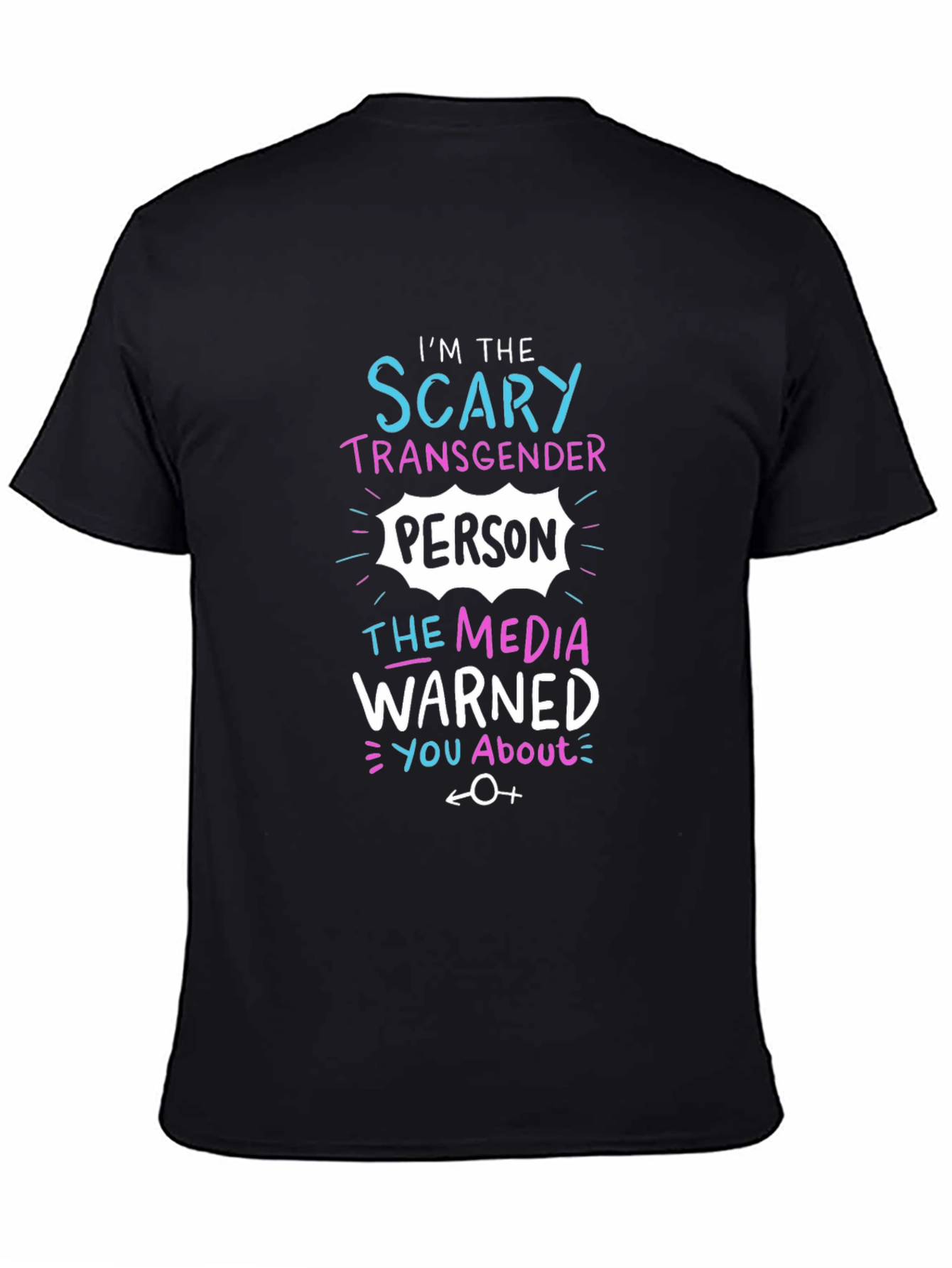 Black Scary Transgender Person Black T-Shirt view 4