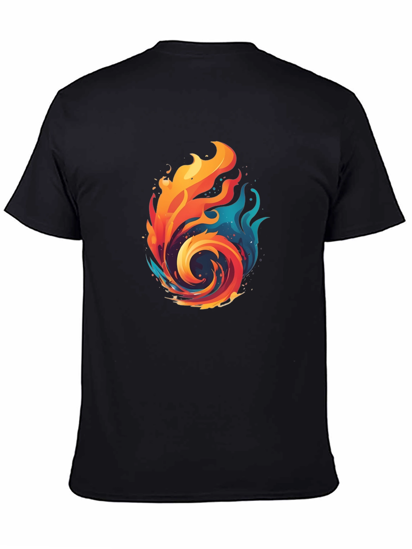 Black Fire and Ice Graphic Black T-Shirt view 4