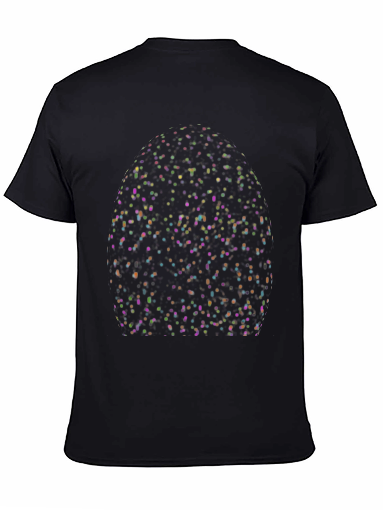Black Speckled Egg Graphic Print Crew Neck T-Shirt view 4