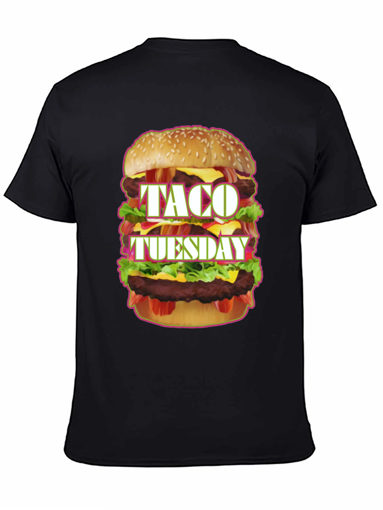 Black Taco Tuesday Burger Graphic Tee view 4