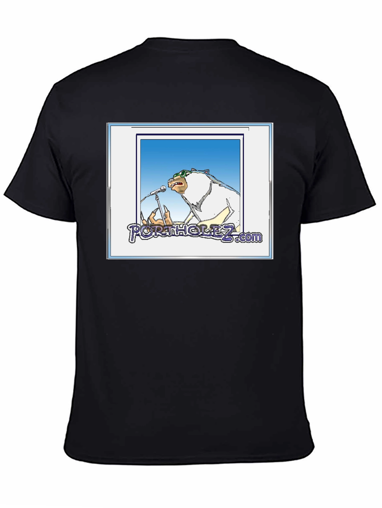 Black Portholez.com Bear Singer Black T-Shirt view 4