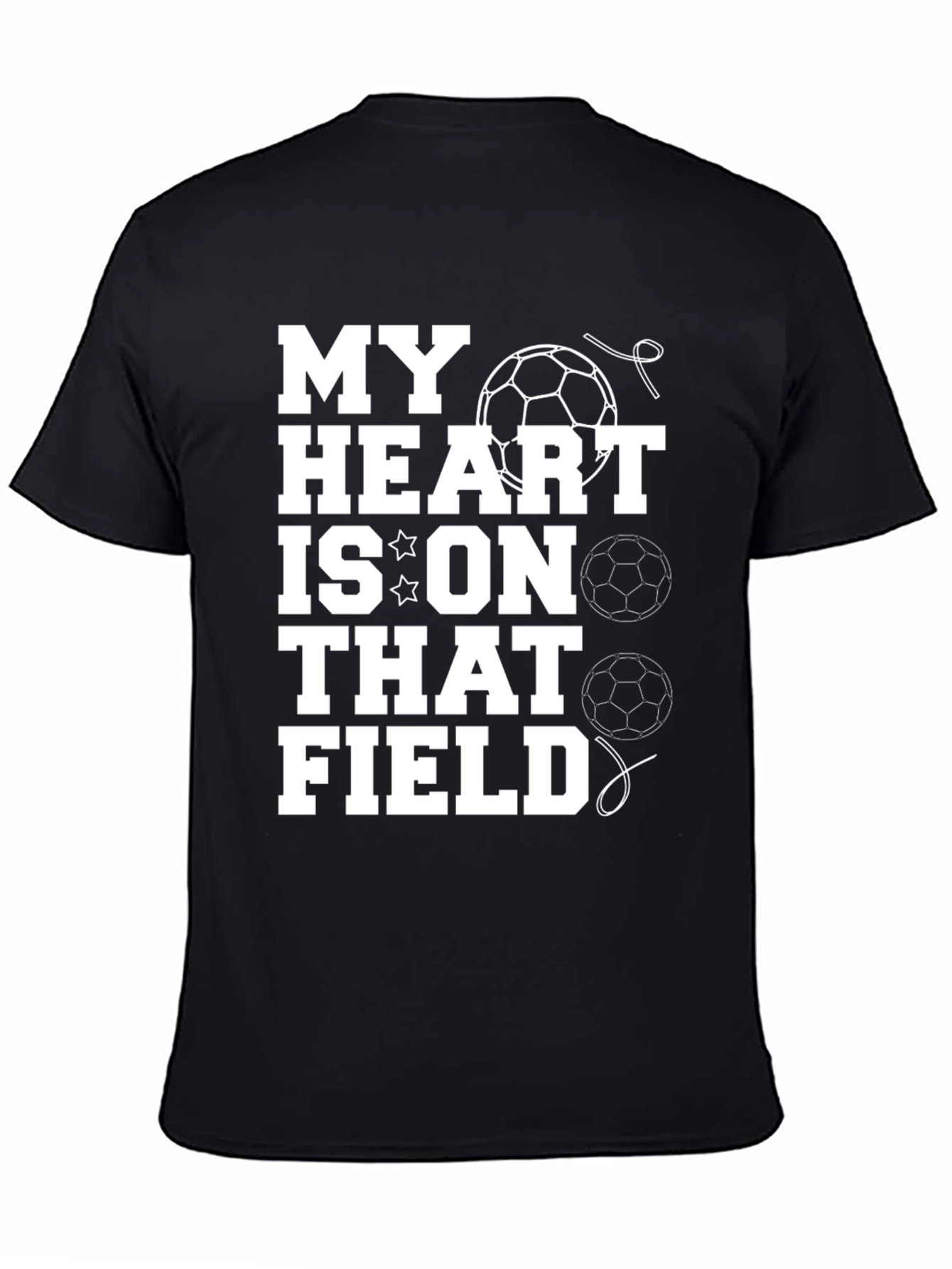 Black My Heart is on That Field Soccer T-Shirt view 4