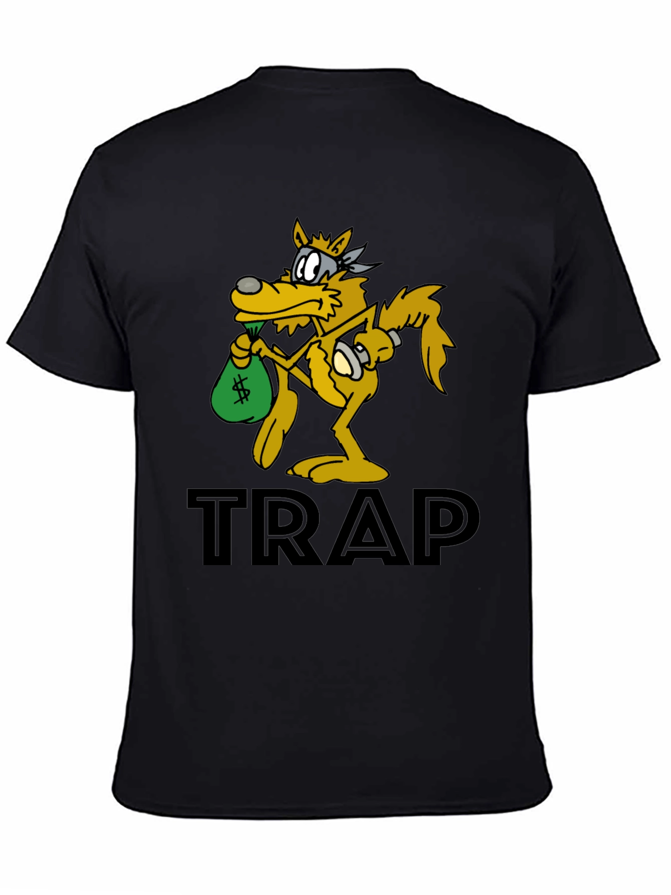 Black Trap Wolf Graphic Tee - Streetwear Style view 4