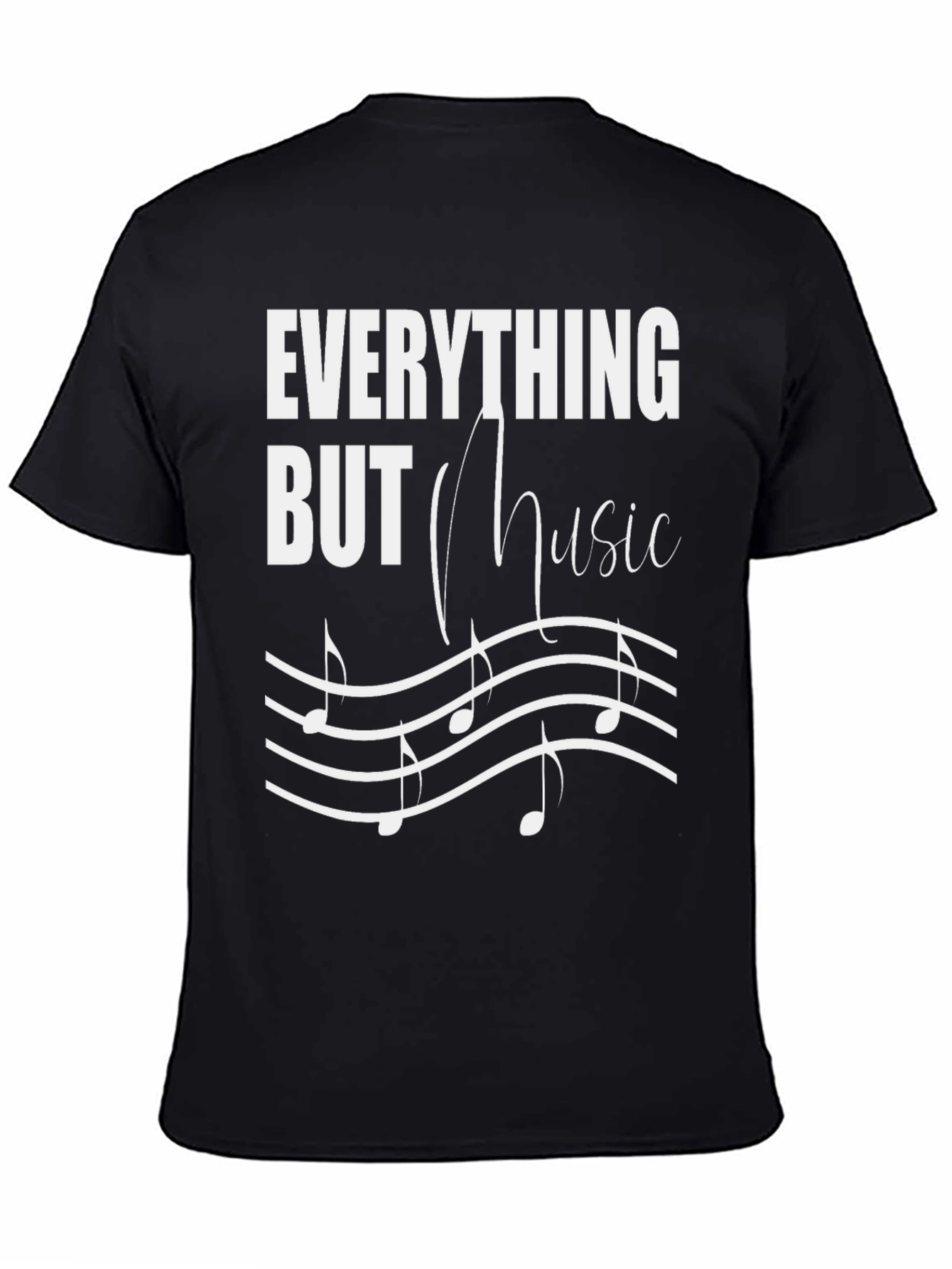 Black Everything But Music Graphic Tee view 4