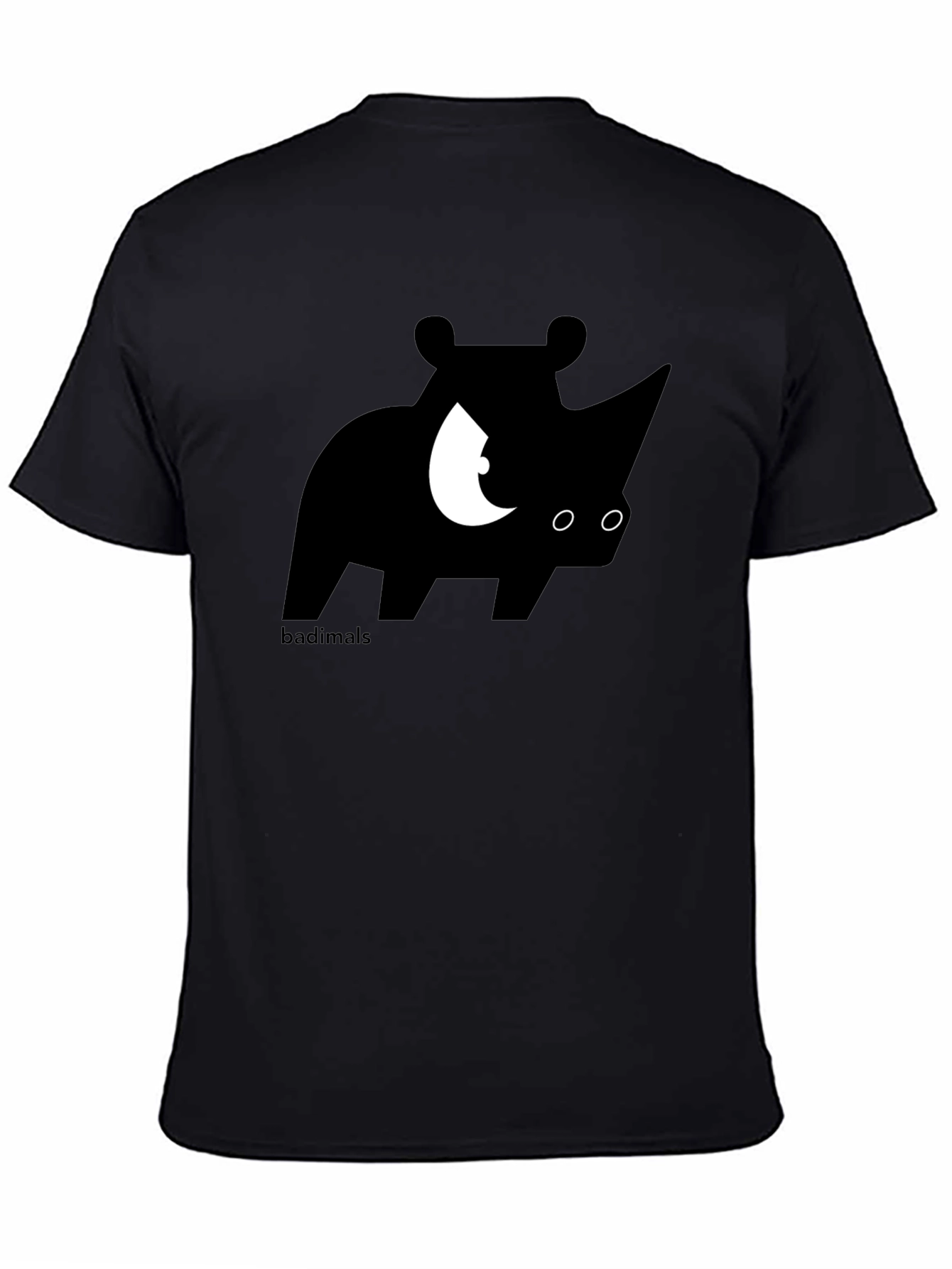 Black Rhinoceros Graphic Print Black T-Shirt view 4