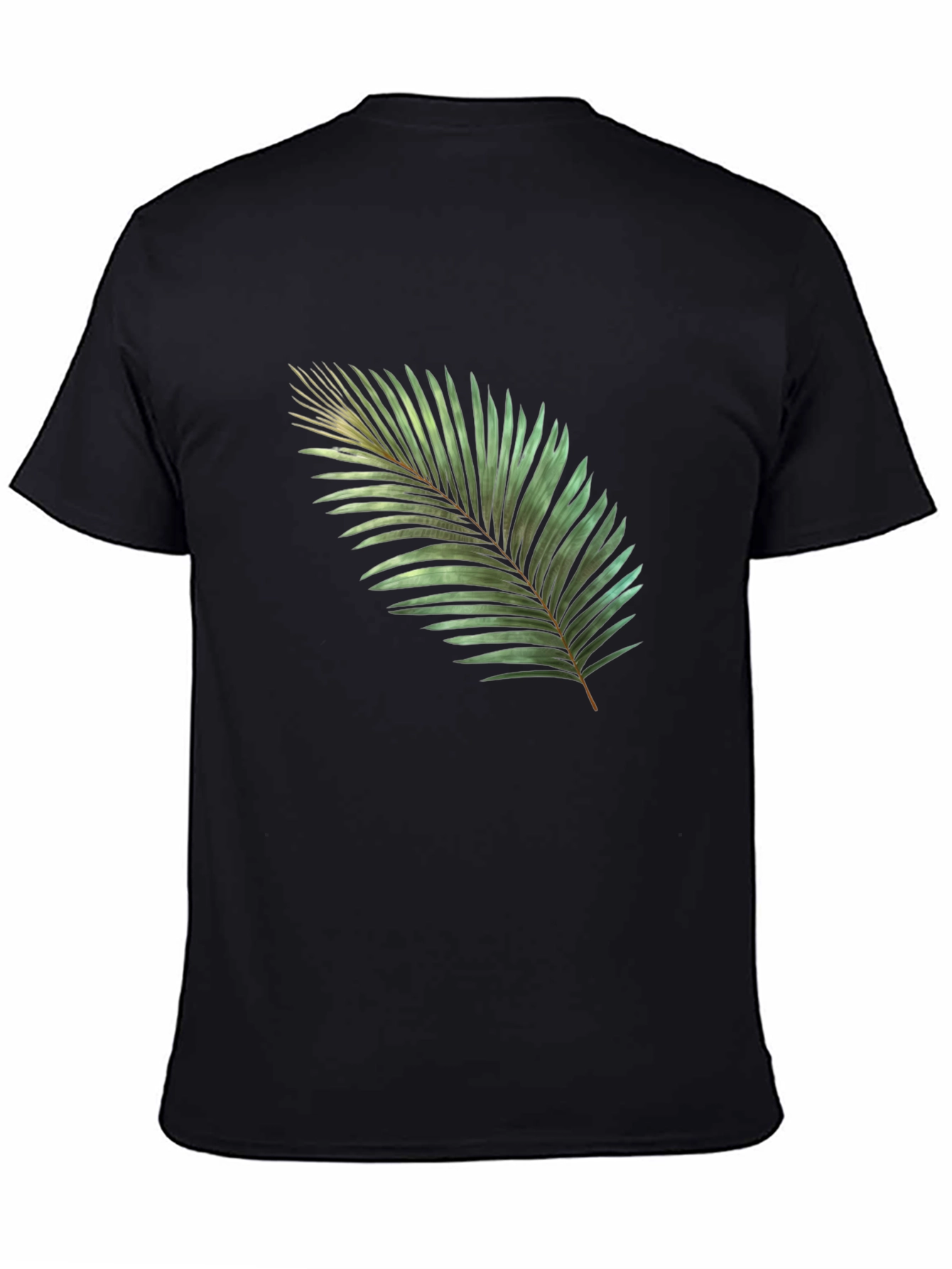 Black Tropical Palm Leaf Graphic T-Shirt - Black view 4