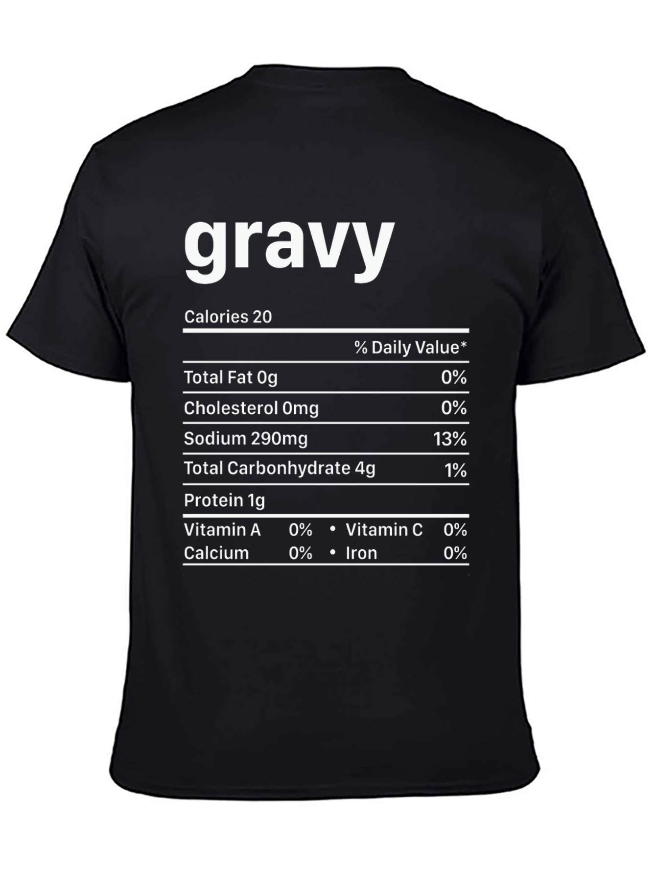 Black Gravy Nutrition Facts Novelty T-Shirt view 4