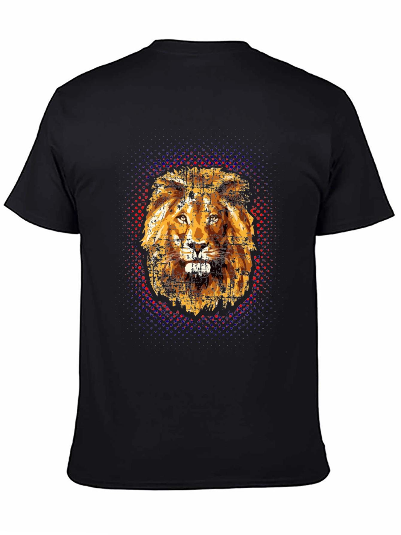 Black Lion Graphic Print Black T-Shirt view 4