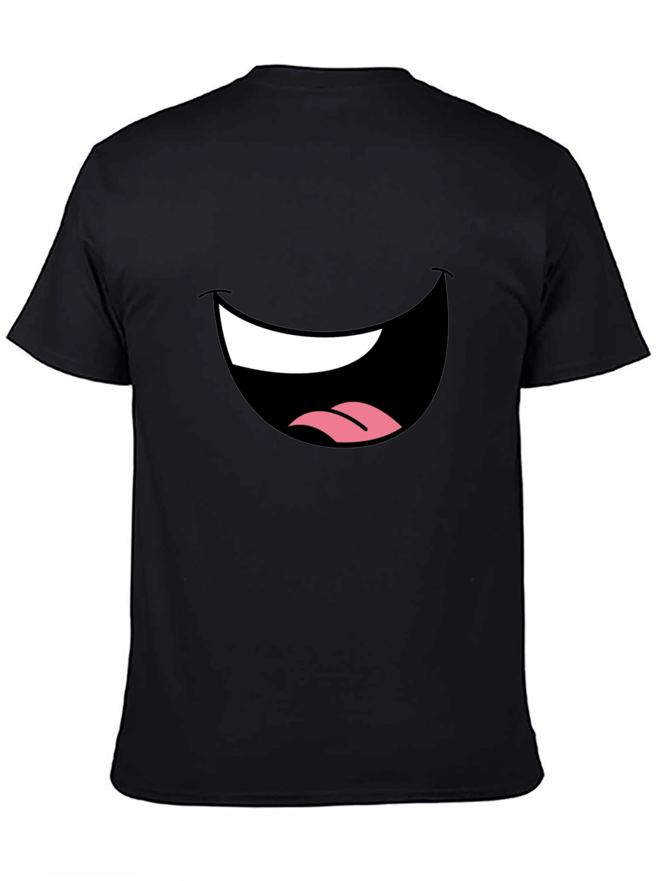 Black Funny Face Graphic Black T-Shirt view 4