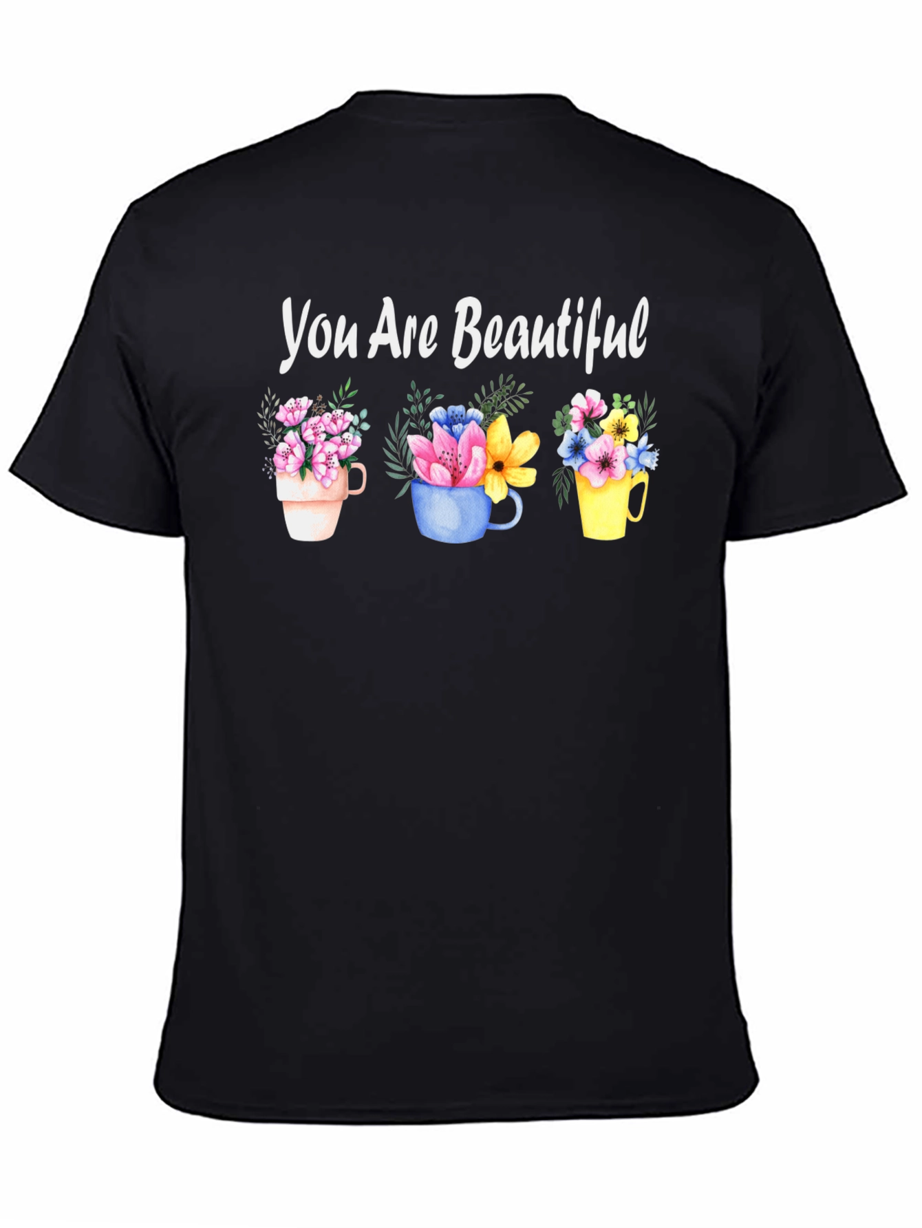 Black You Are Beautiful Floral Mug T-Shirt view 4