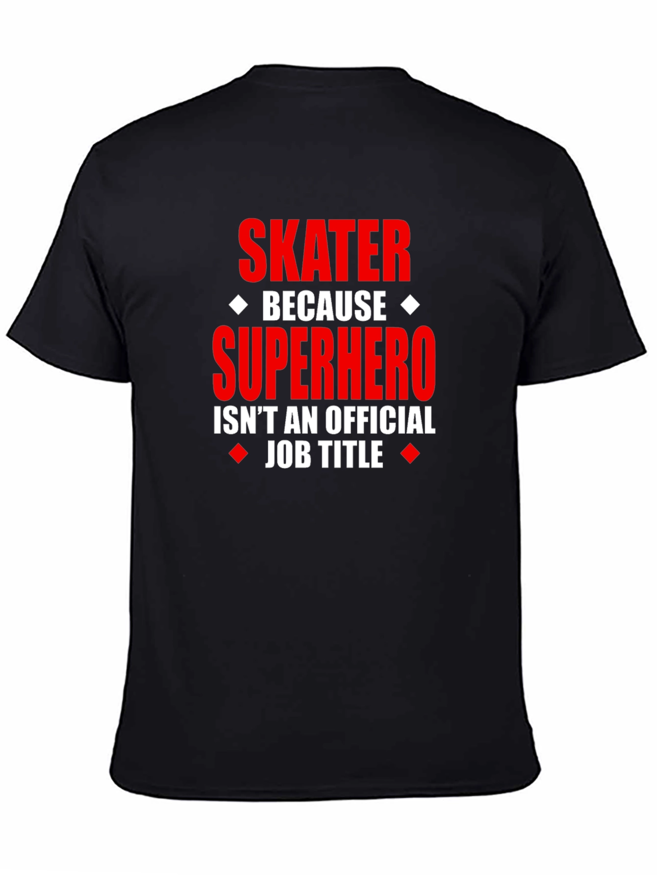Black Skater Superhero Graphic Tee - Funny Novelty T-Shirt view 4
