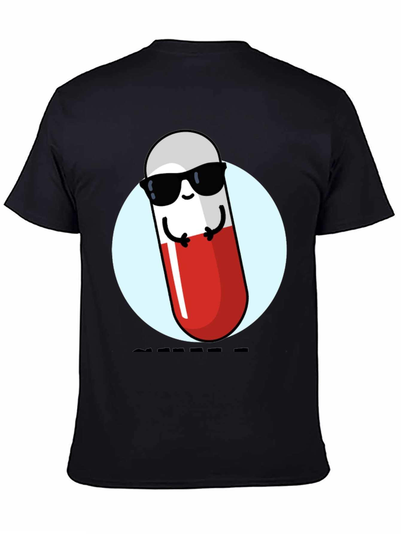 Black Cool Pill T-Shirt - Fun Novelty Graphic Tee view 4