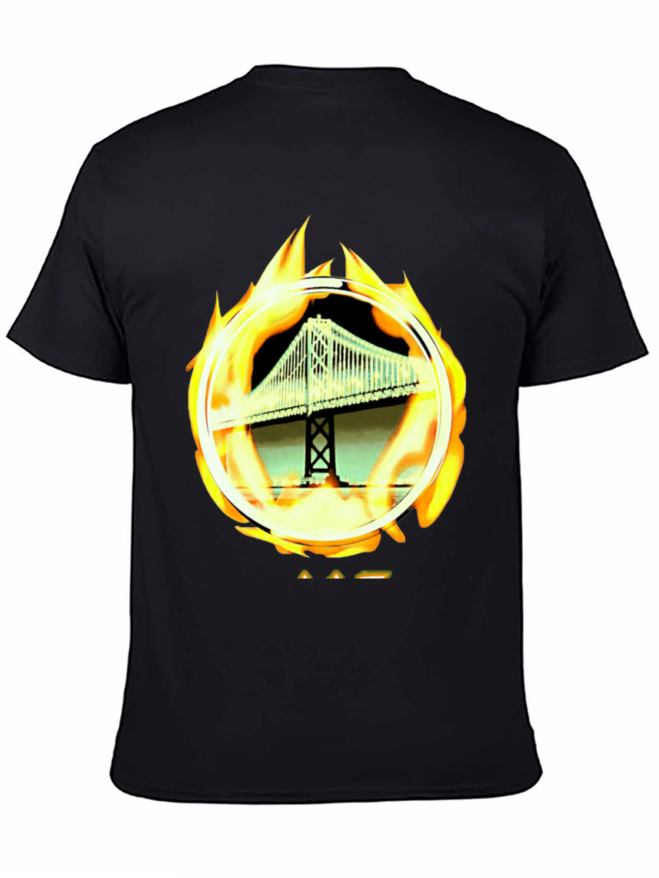 Black Bridge on Fire Graphic Tee - Classic Black view 4