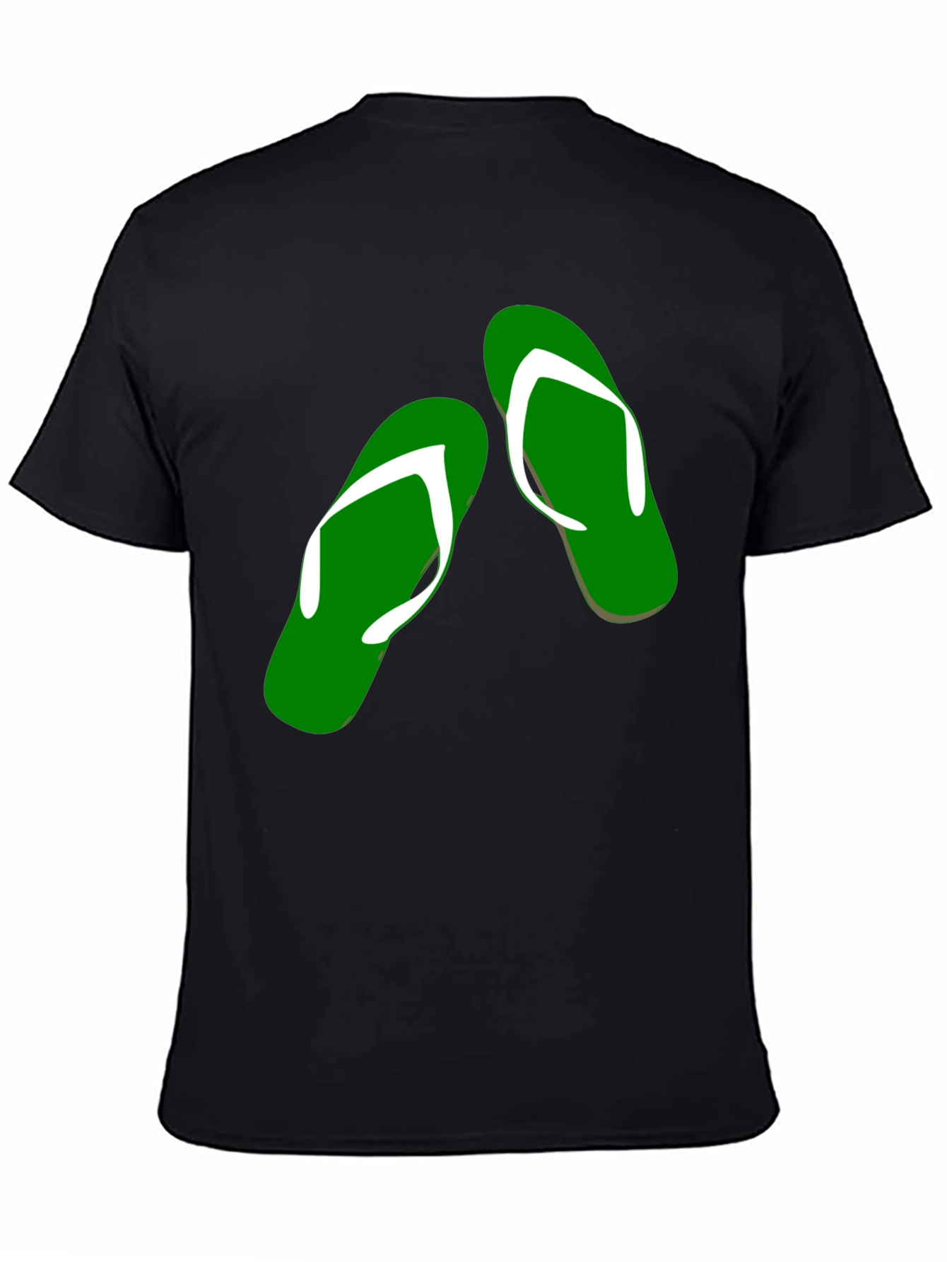 Black Green Flip Flop Graphic Tee - Casual Style view 4