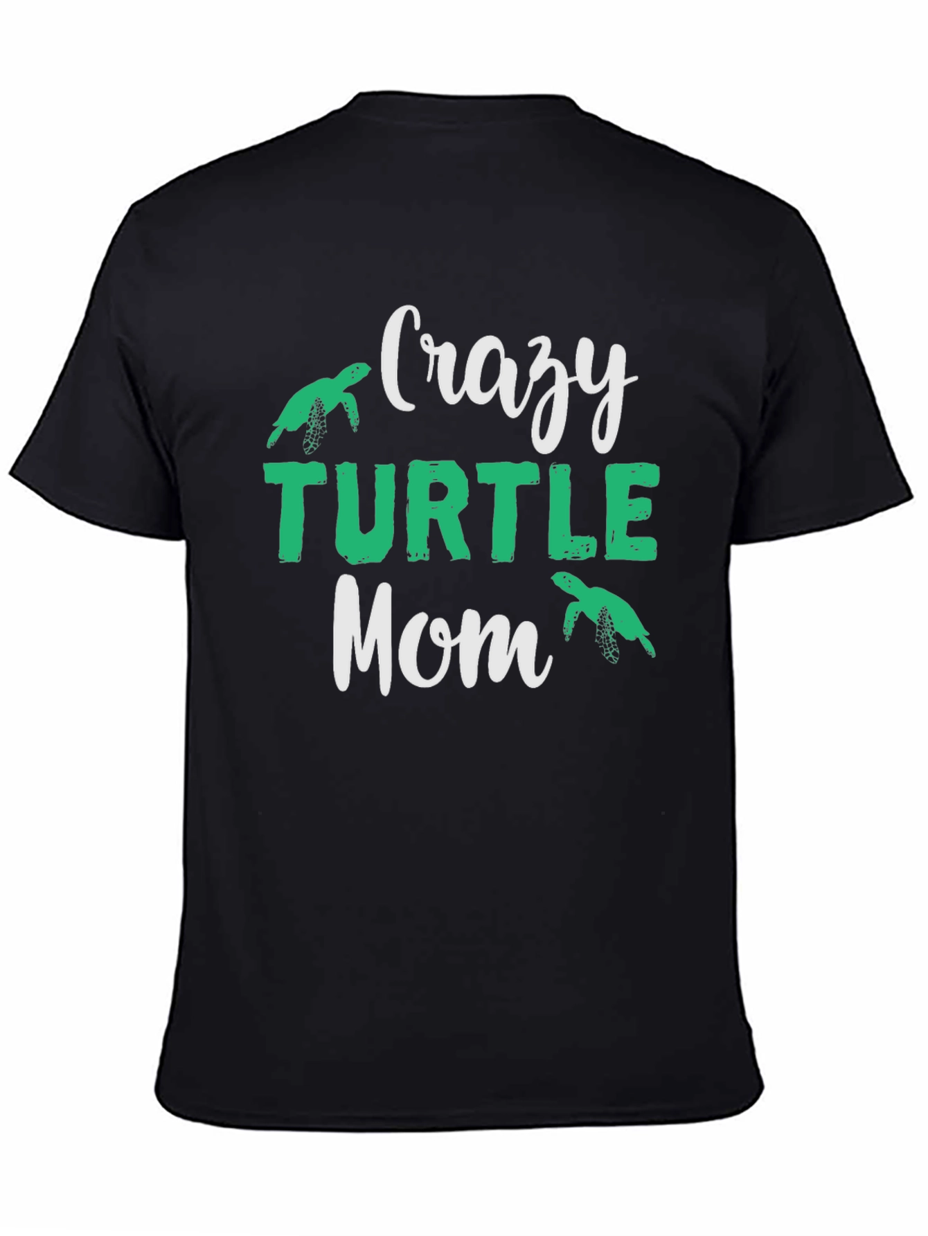 Black Crazy Turtle Mom T-Shirt view 4