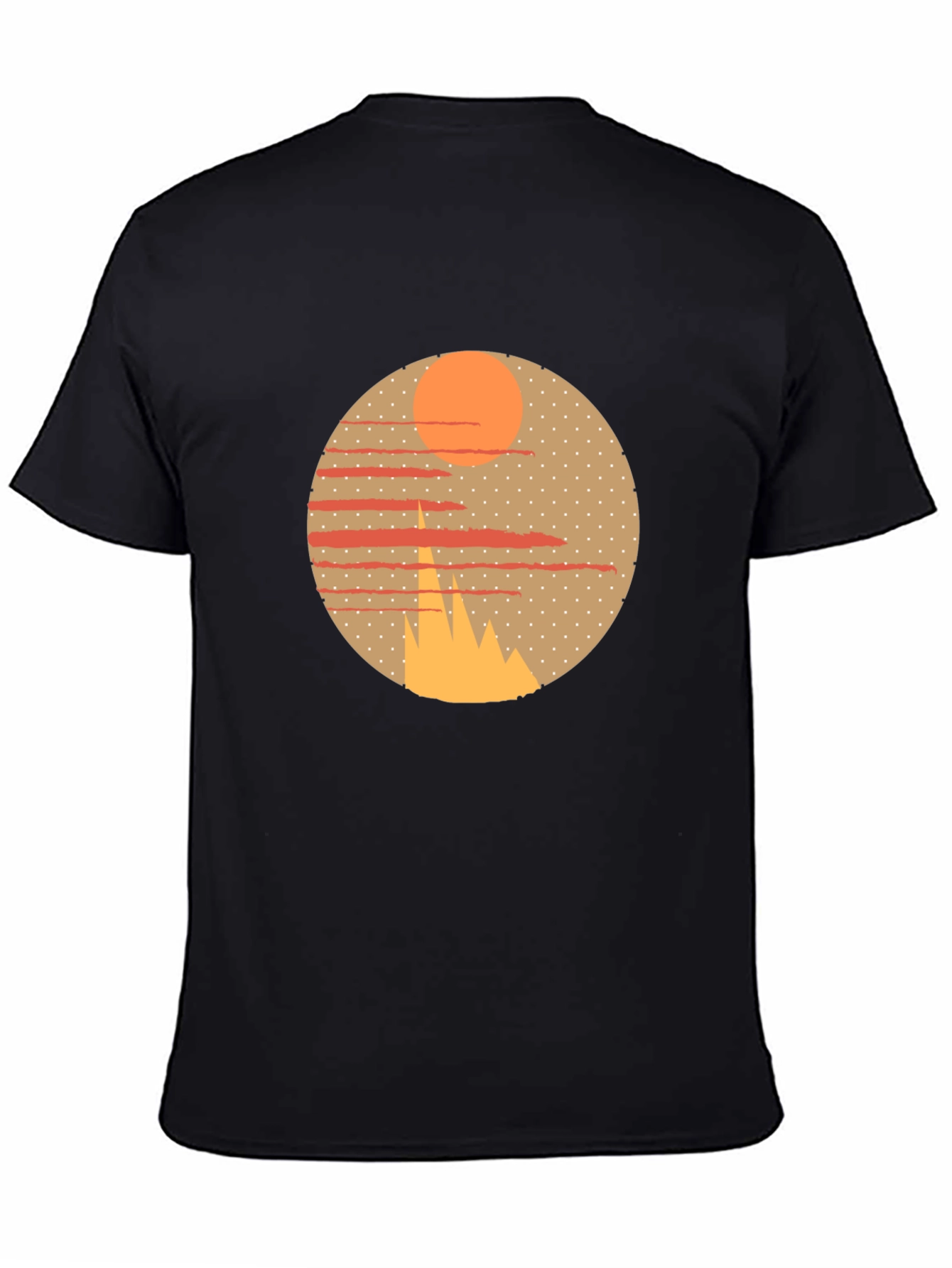 Black Abstract Landscape Graphic Tee view 4