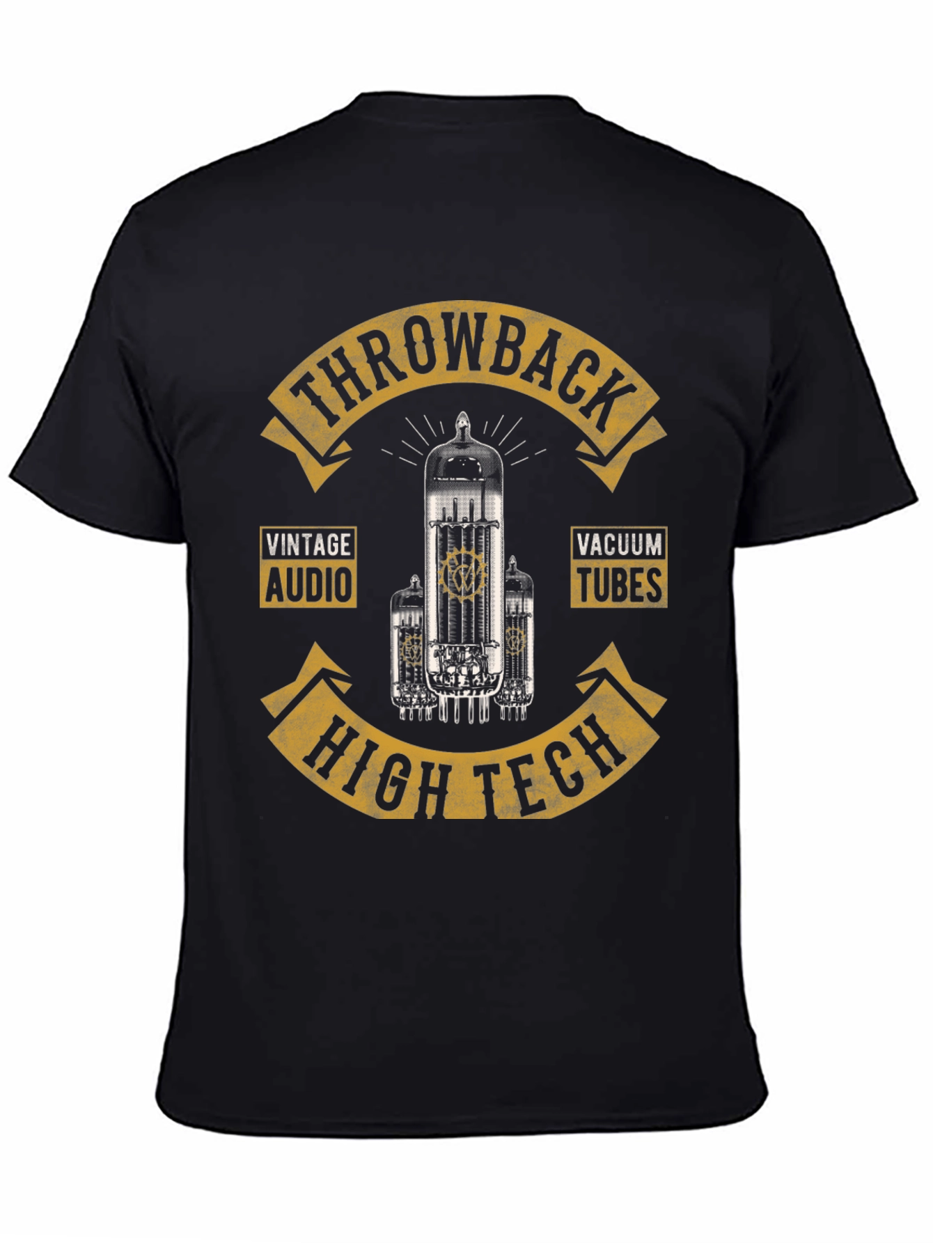 Black Retro Throwback Vacuum Tube T-Shirt view 4