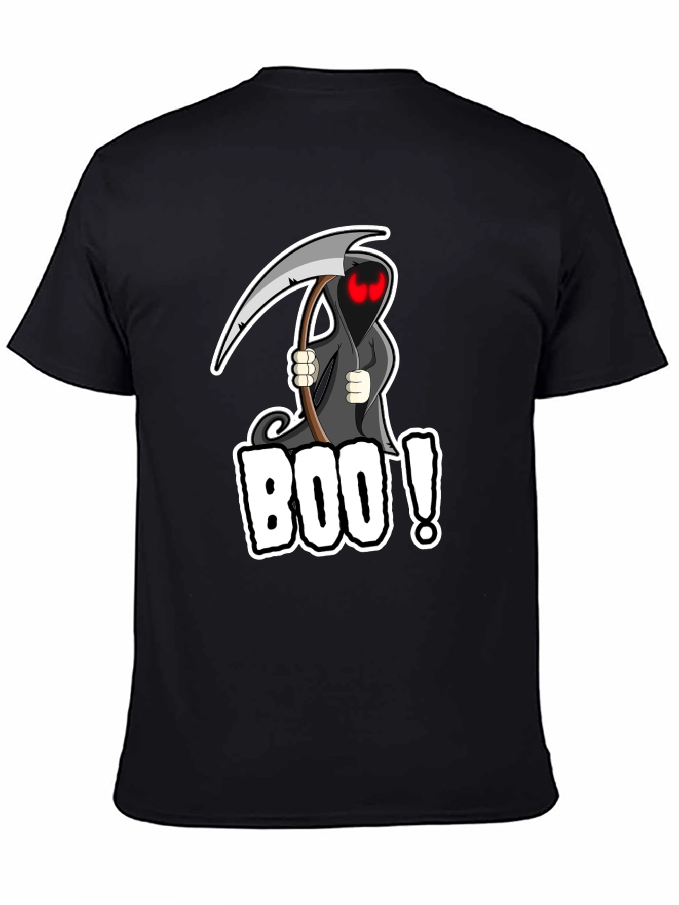 Black Boo! Grim Reaper Graphic Black T-Shirt  view 4