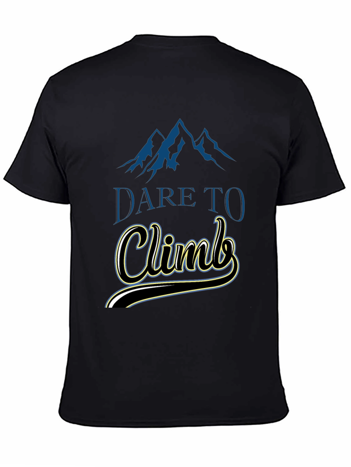 Black Dare To Climb Graphic Tee - Black Cotton T-Shirt view 4