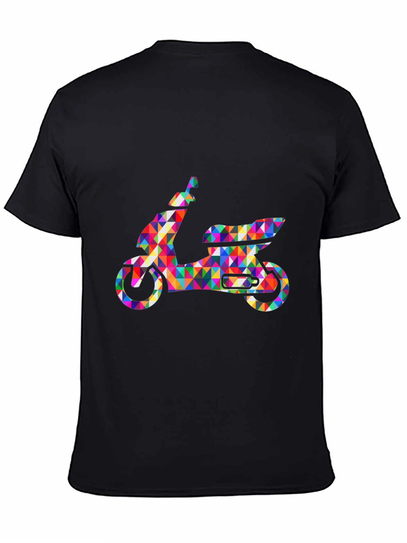 Black Geometric Scooter Graphic T-Shirt - Stylish Men's Tee view 4