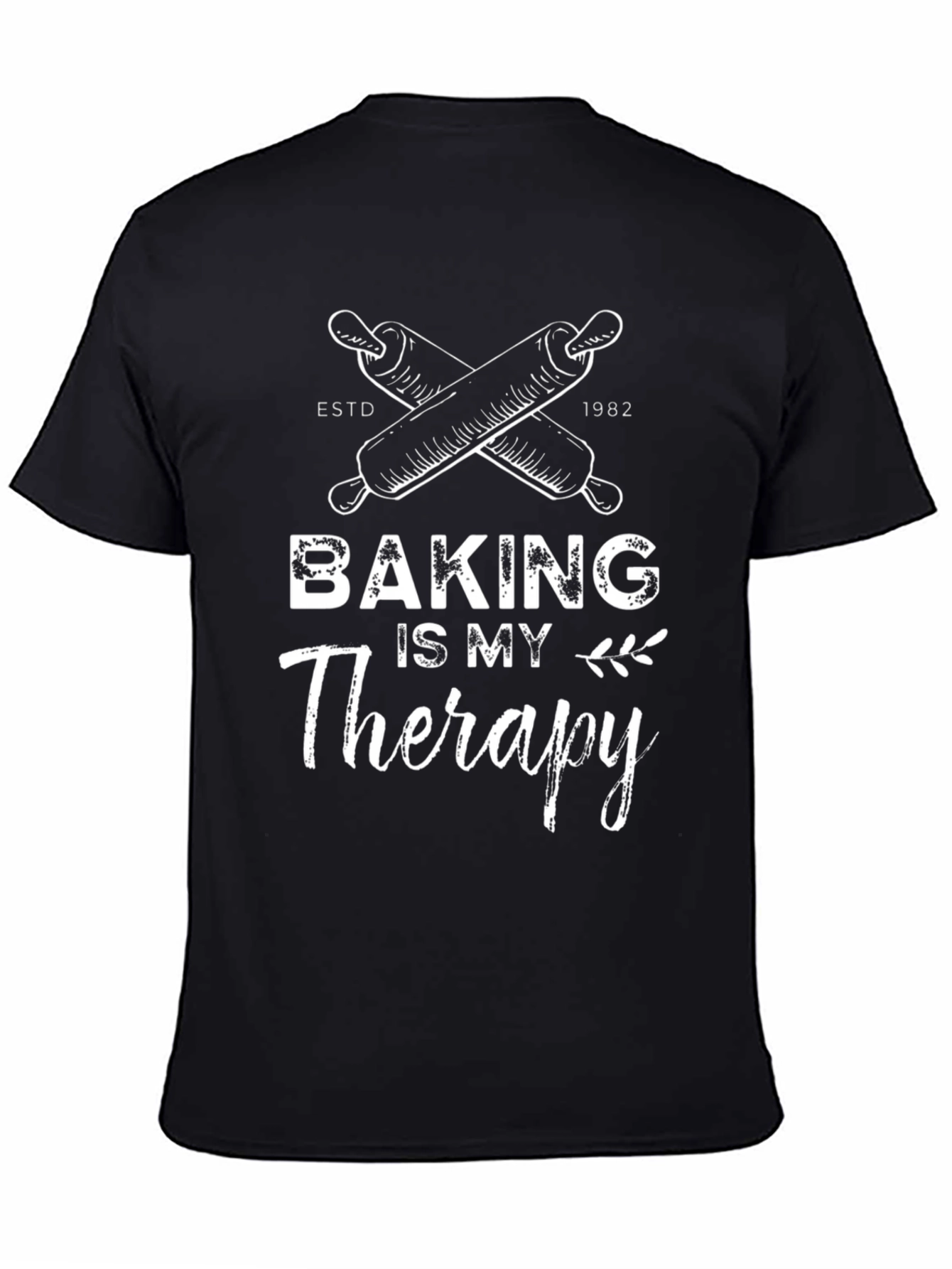 Black Baking is My Therapy T-Shirt - Baker's Gift view 4