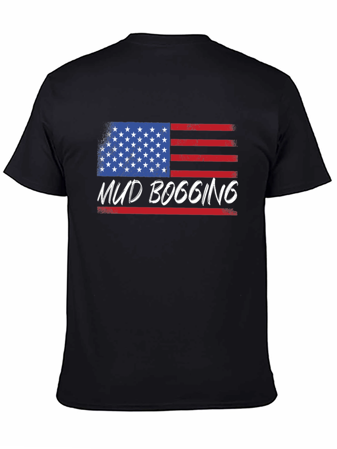 Black Mud Bogging American Flag T-Shirt view 4