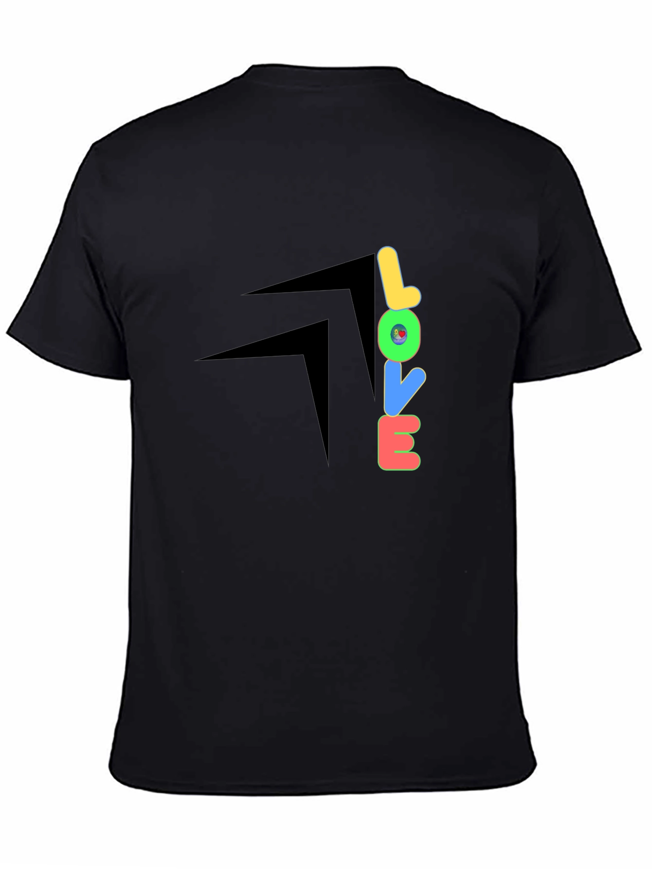 Black LOVE Graphic Black T-Shirt view 4