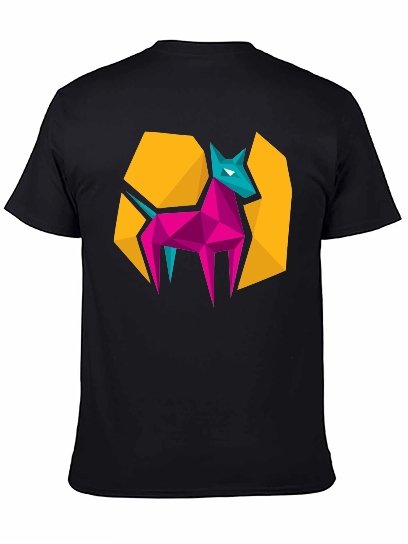 Black Geometric Animal Graphic Tee - Modern Design view 4